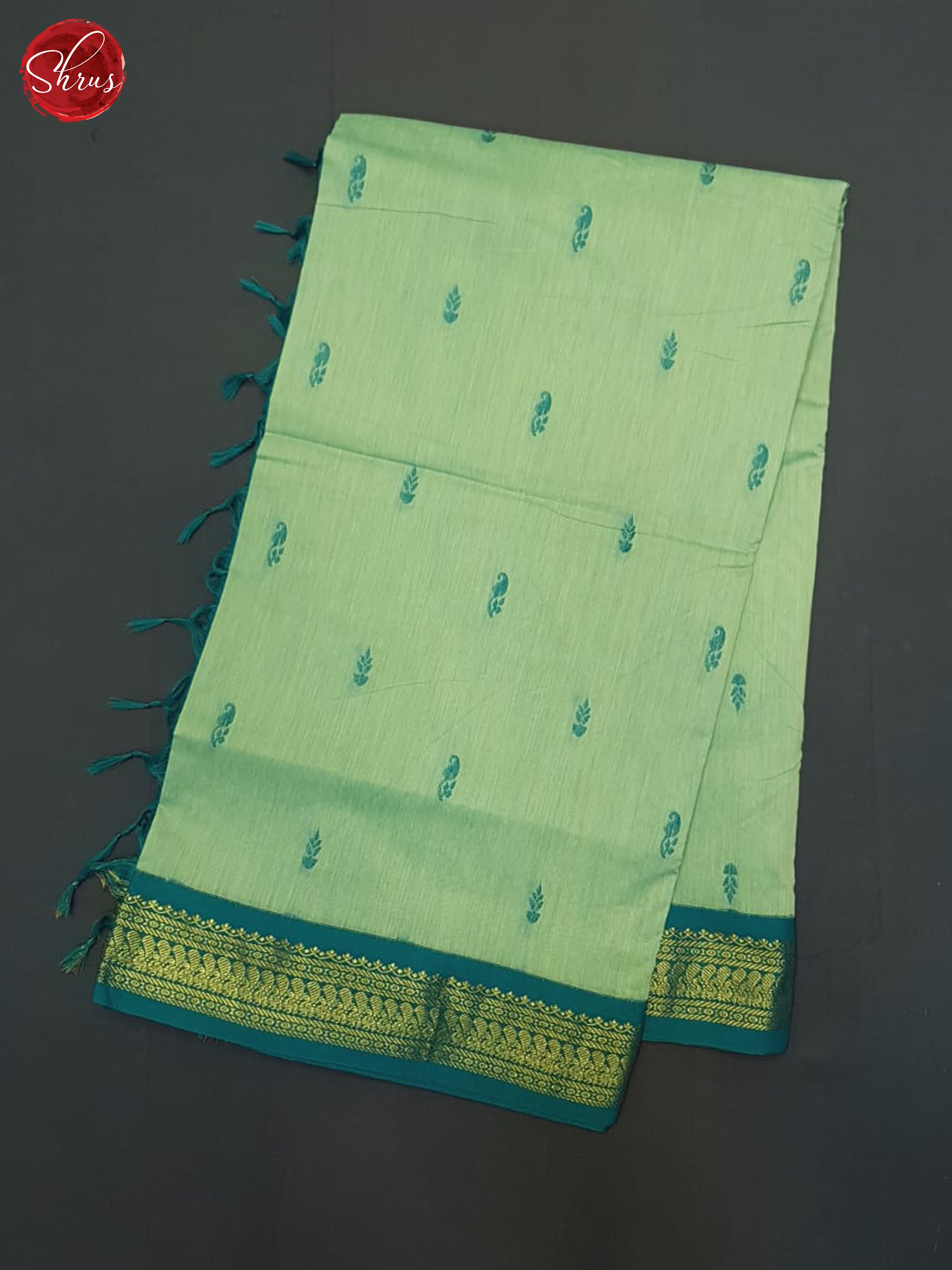 Light Green & Green- Kalyani Cotton Saree - Shop on ShrusEternity.com