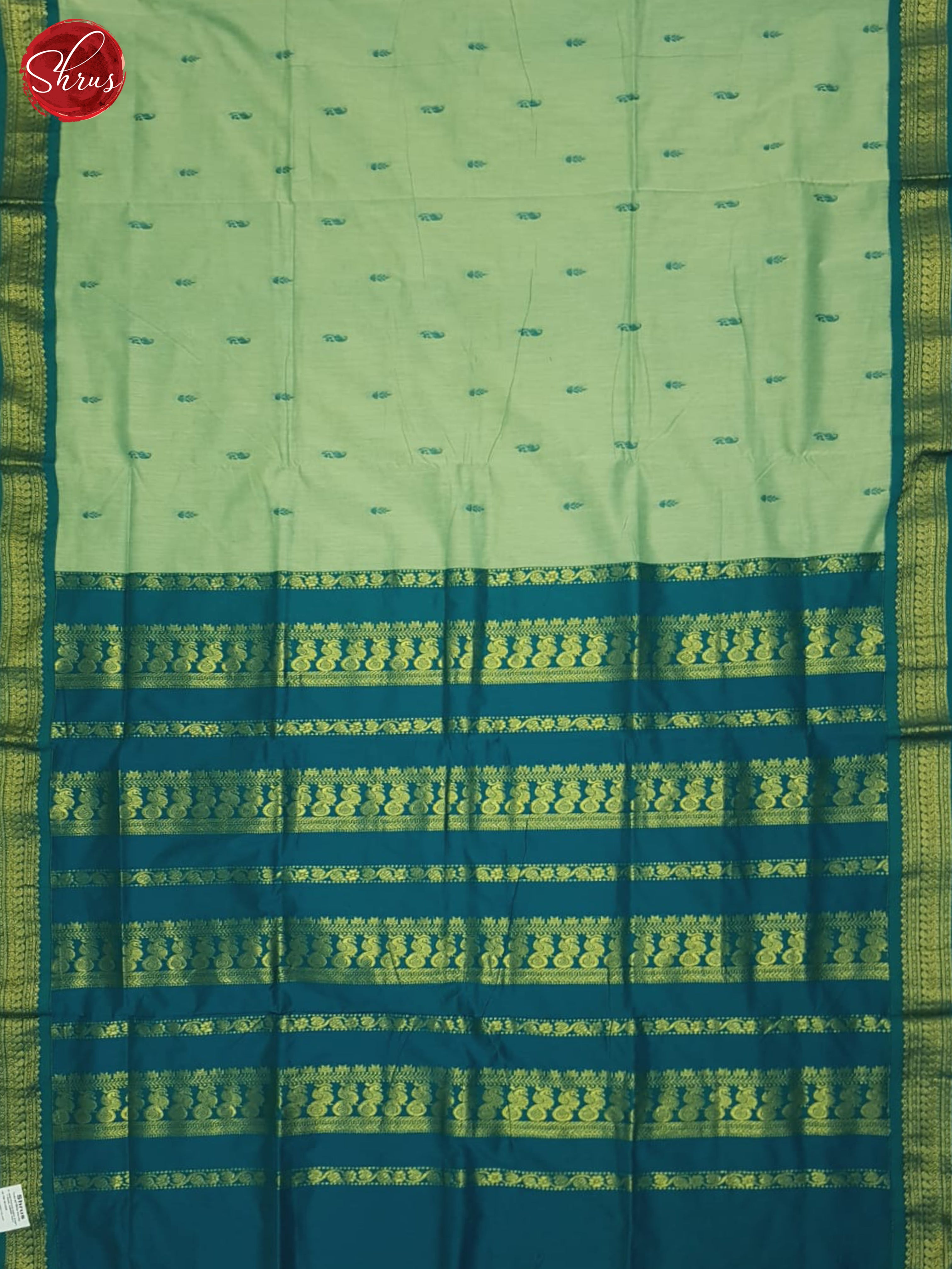 Light Green & Green- Kalyani Cotton Saree - Shop on ShrusEternity.com