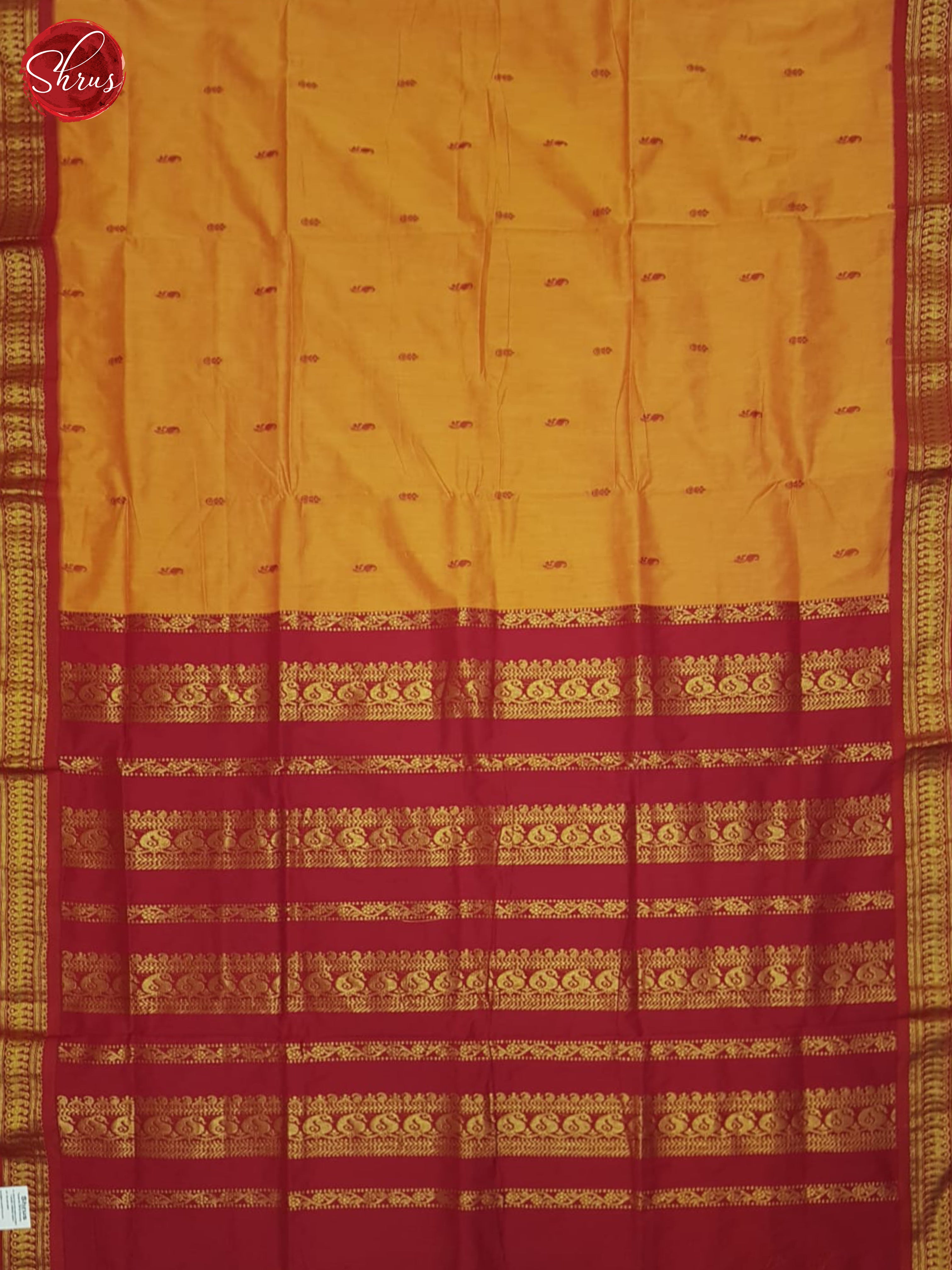 Mustard & Red - Kalyani Cotton Saree - Shop on ShrusEternity.com