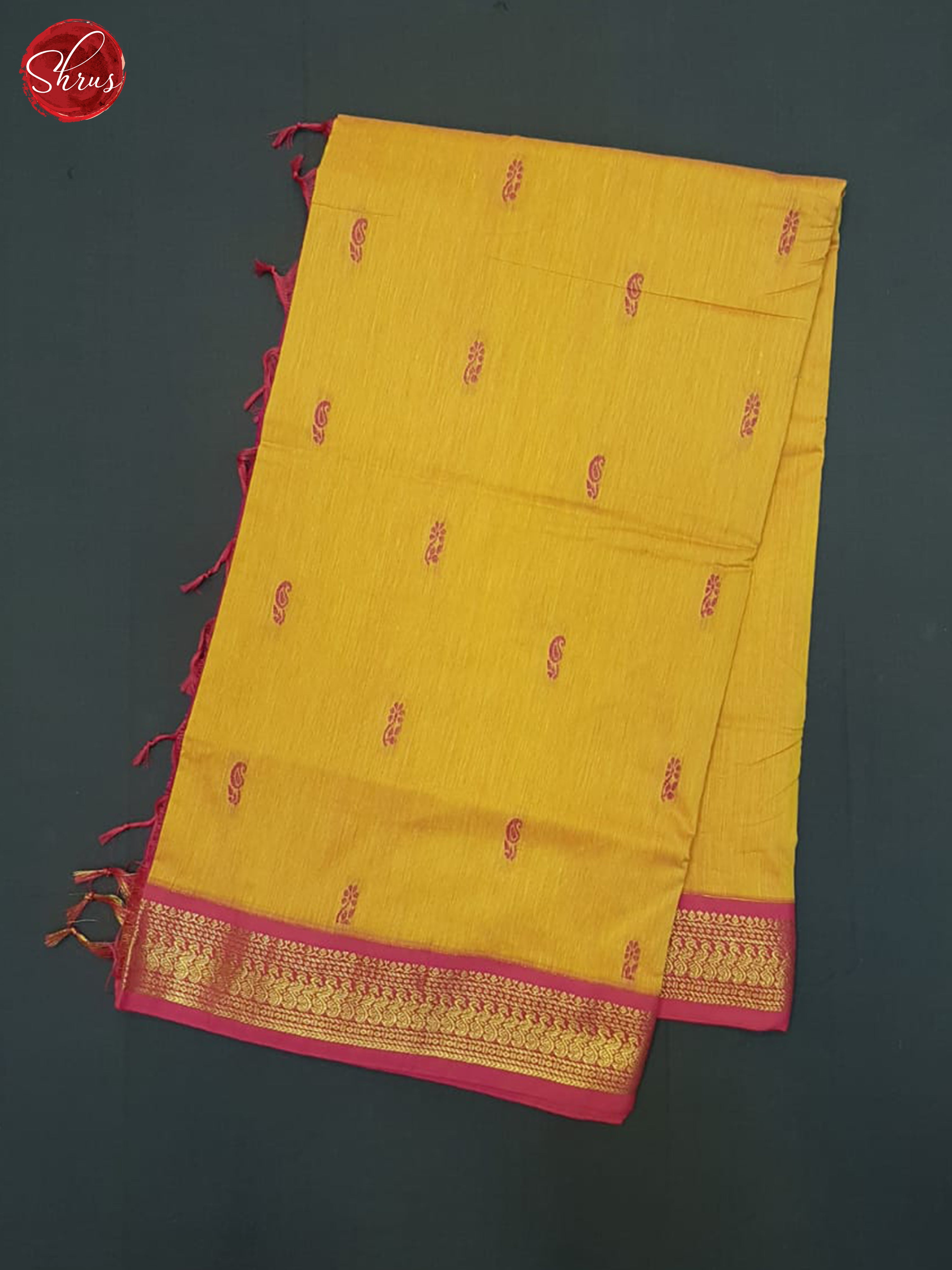 Yellow & Pink- Kalyani Cotton Saree - Shop on ShrusEternity.com
