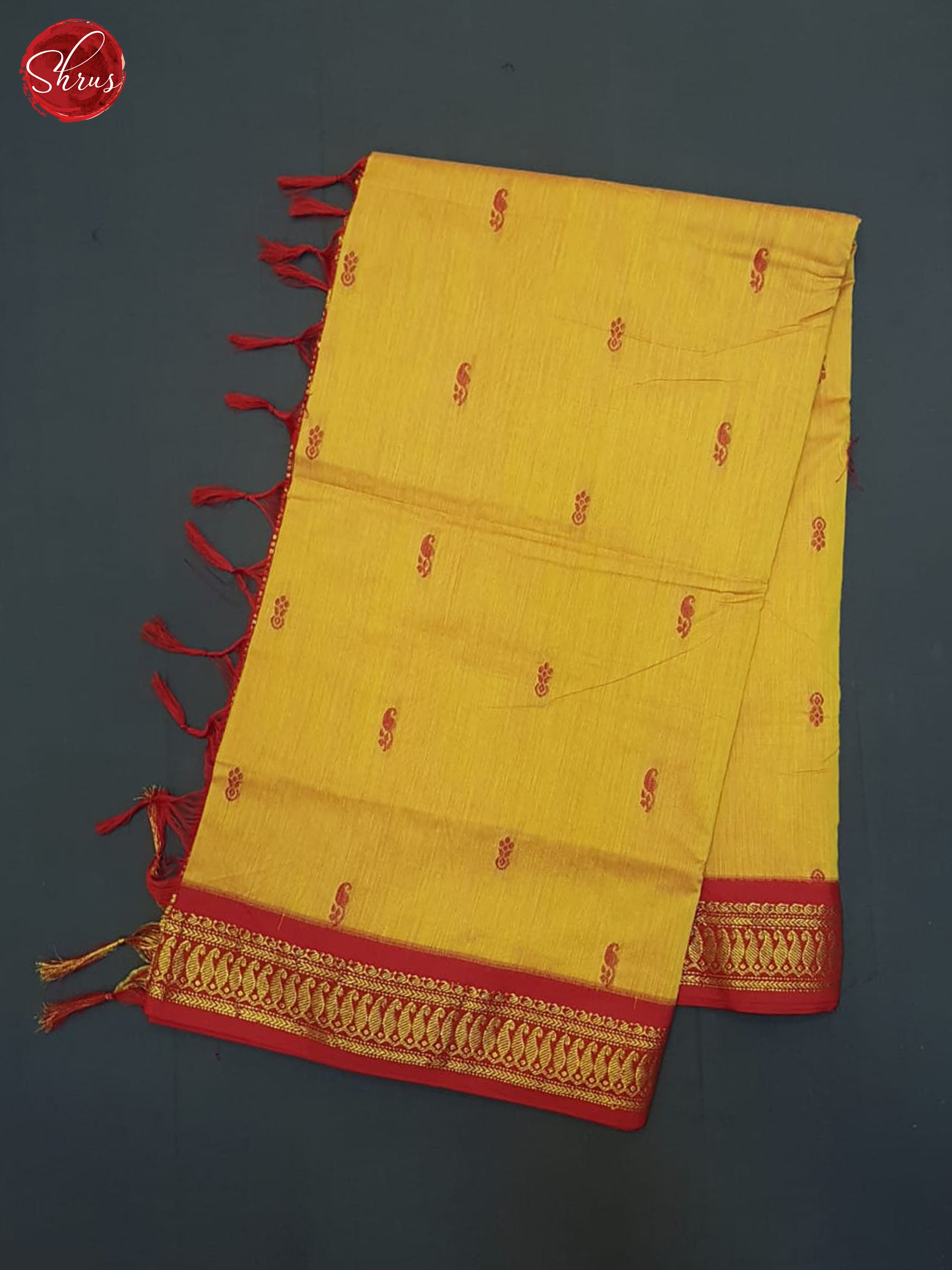 Yellow & Red - Kalyani Cotton Saree - Shop on ShrusEternity.com