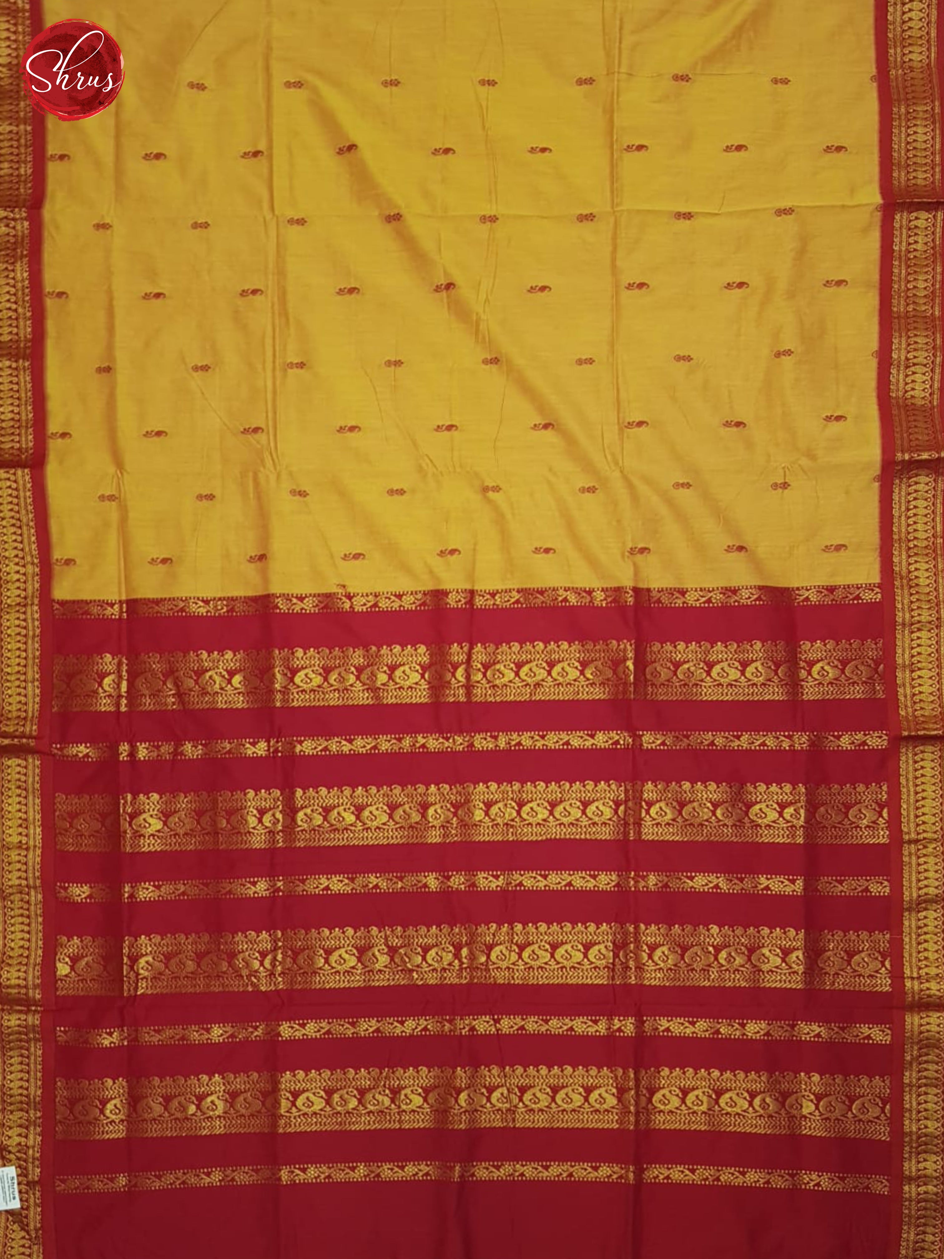 Yellow & Red - Kalyani Cotton Saree - Shop on ShrusEternity.com