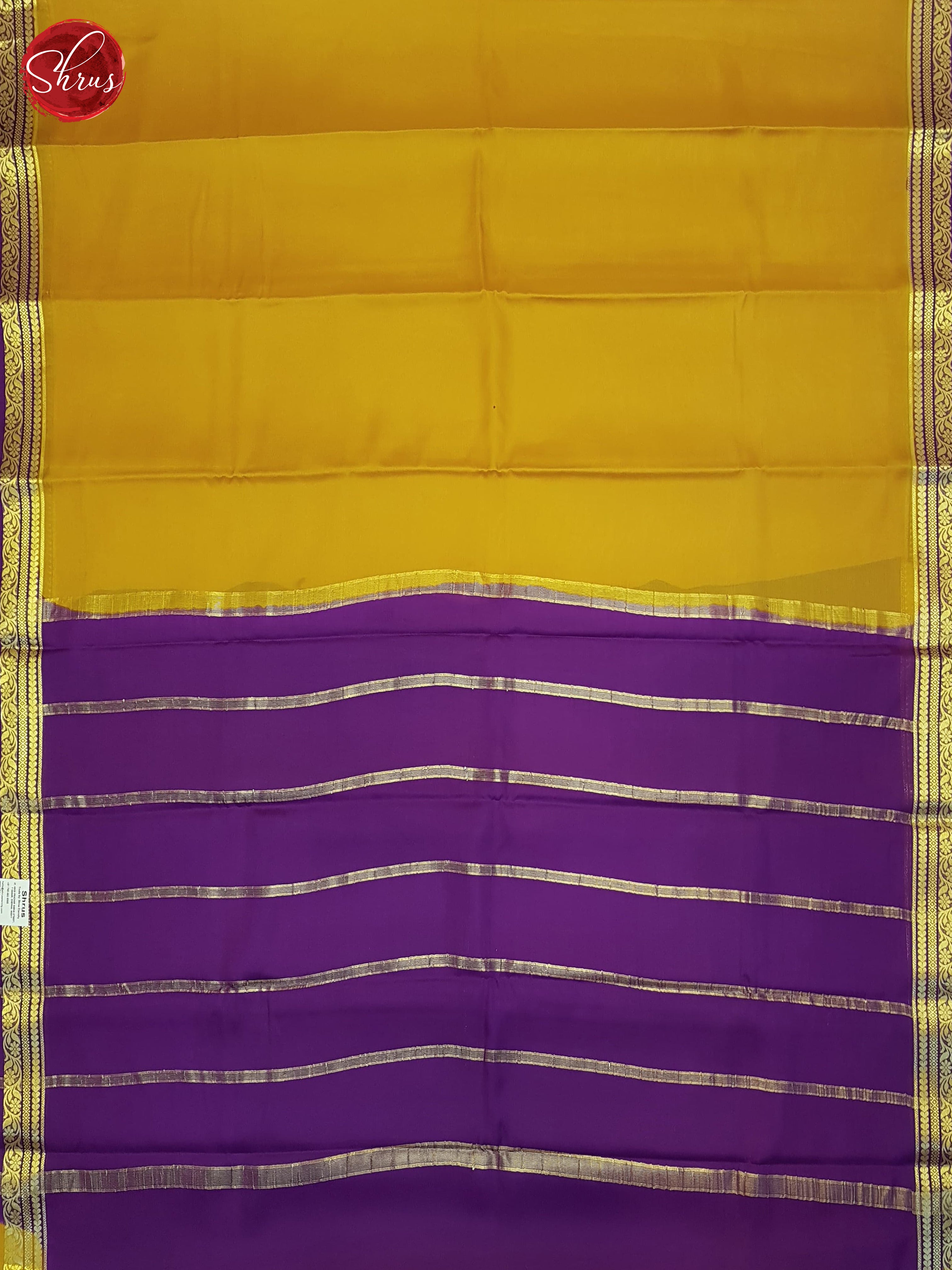 Mustard And Purple- Mysore Silk Saree - Shop on ShrusEternity.com