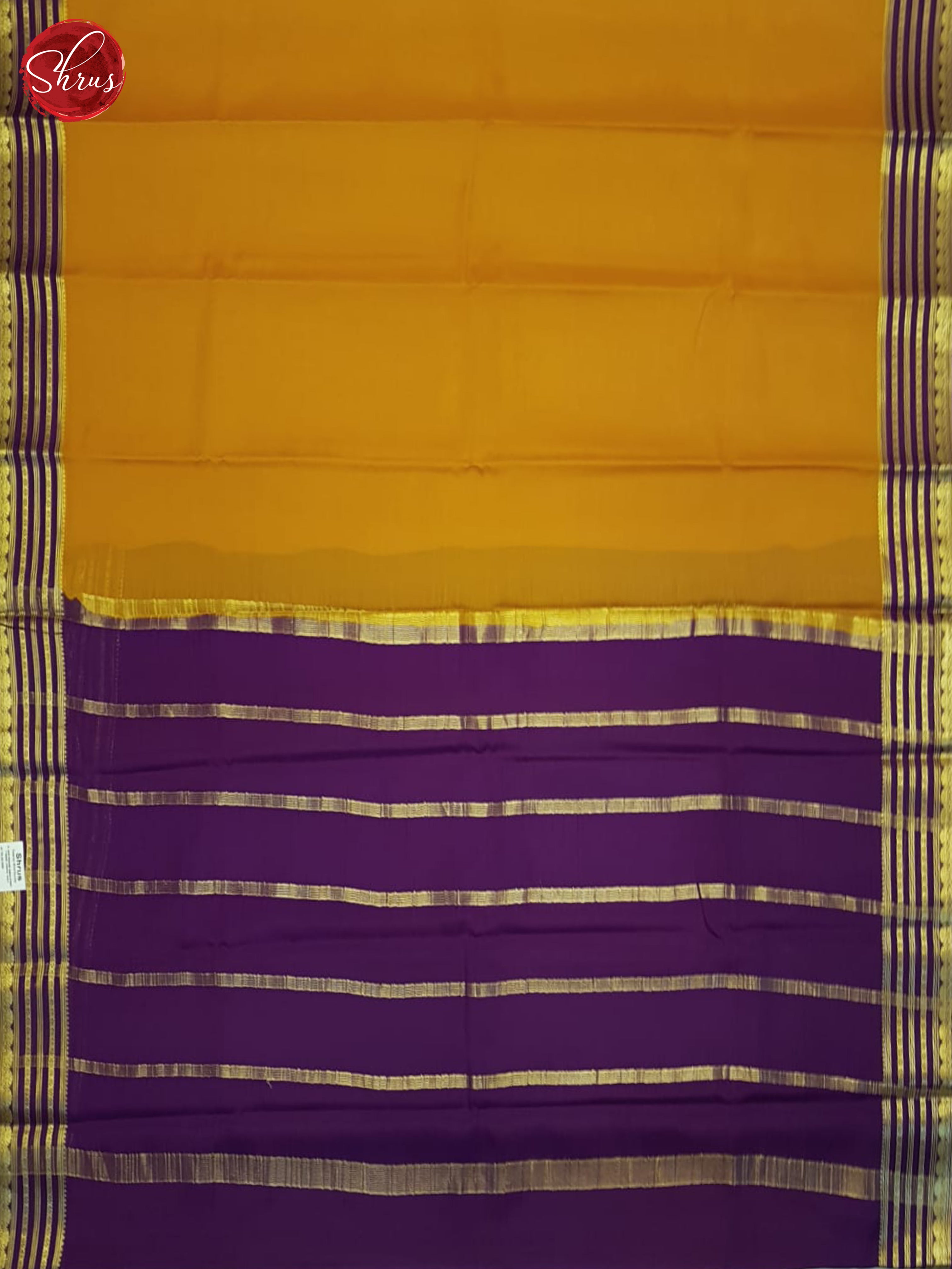 Mustard And Purple- Mysore Silk Saree - Shop on ShrusEternity.com