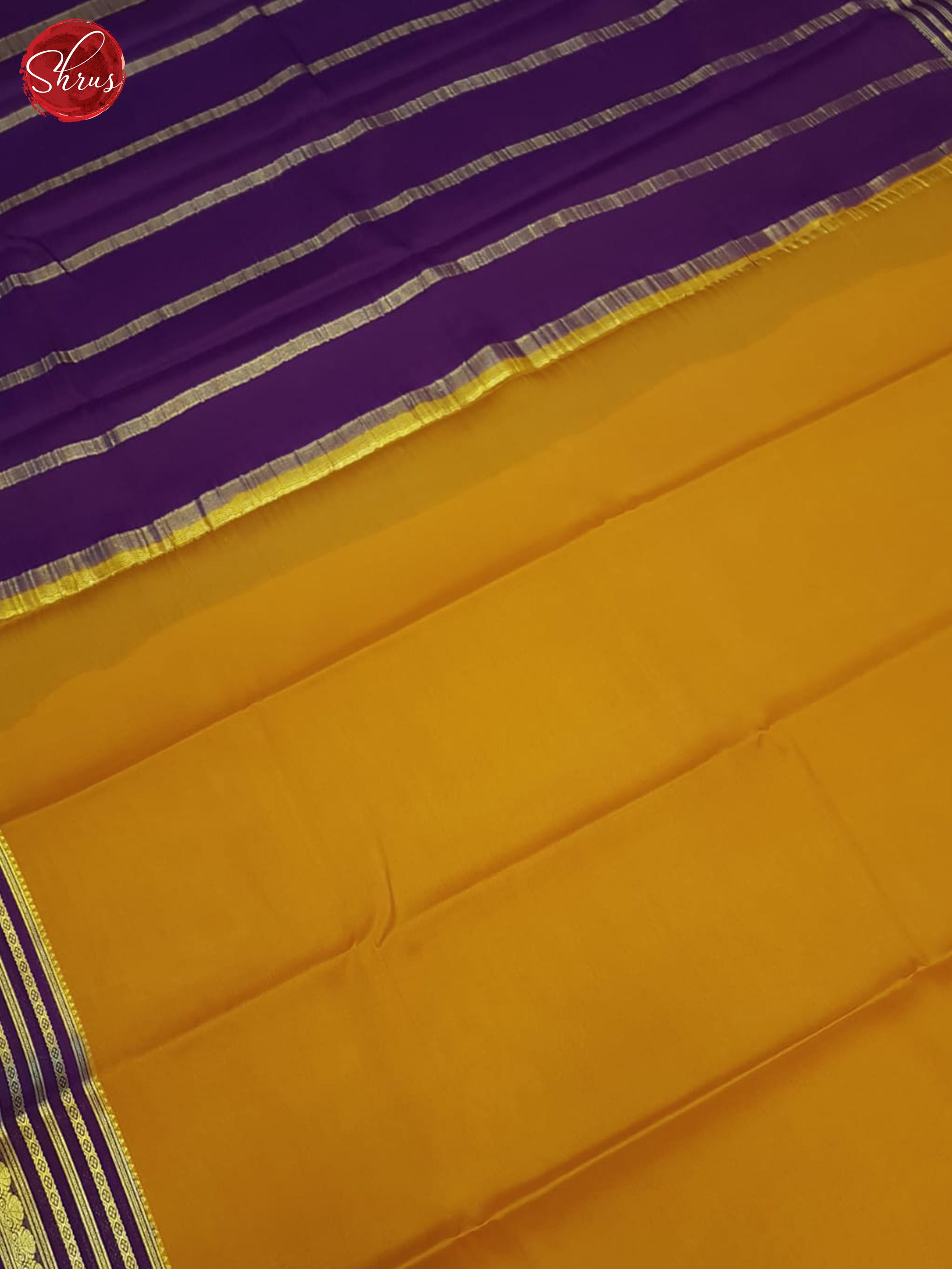 Mustard And Purple- Mysore Silk Saree - Shop on ShrusEternity.com