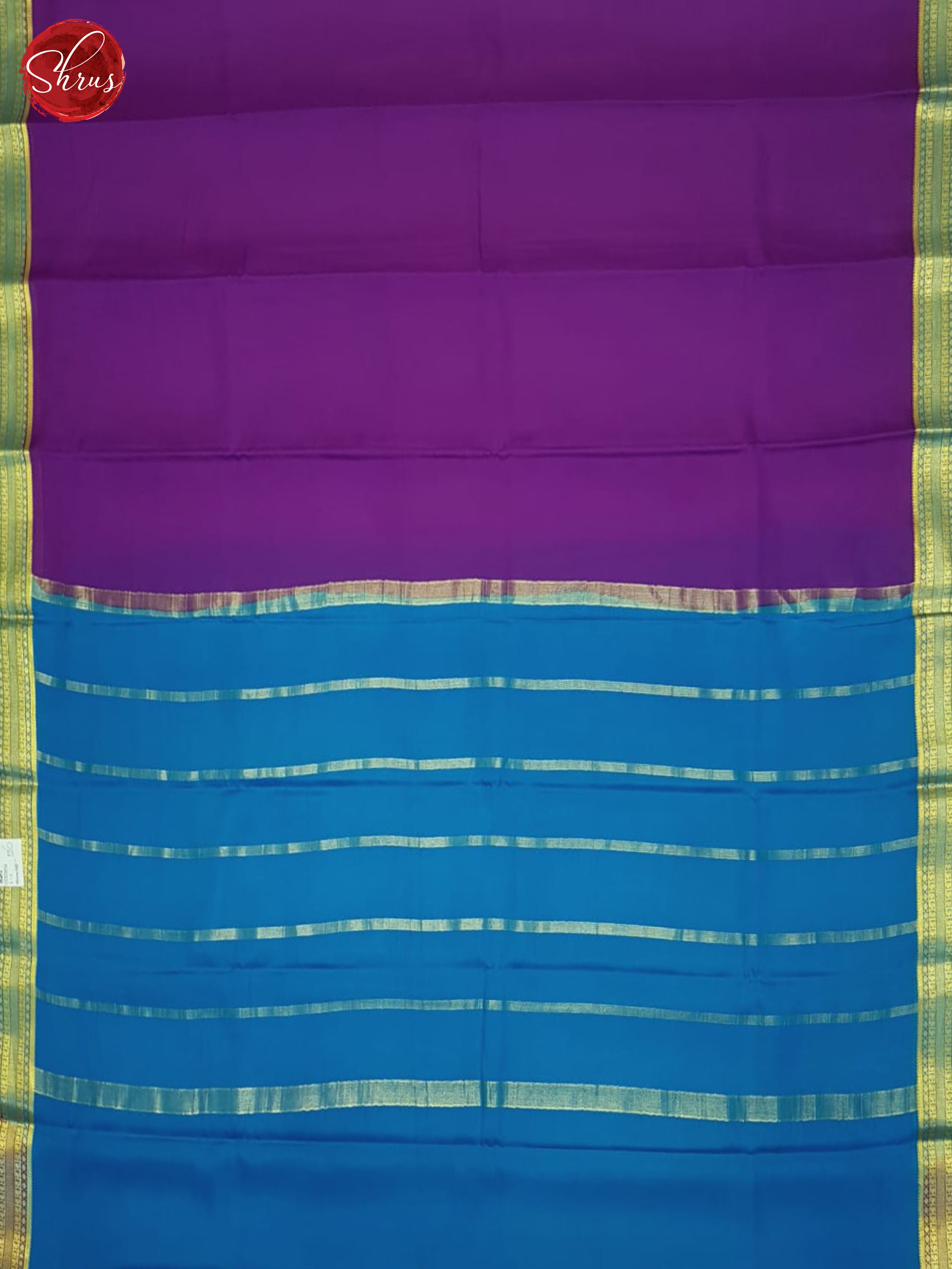Violet And Blue- Mysore Silk Saree - Shop on ShrusEternity.com