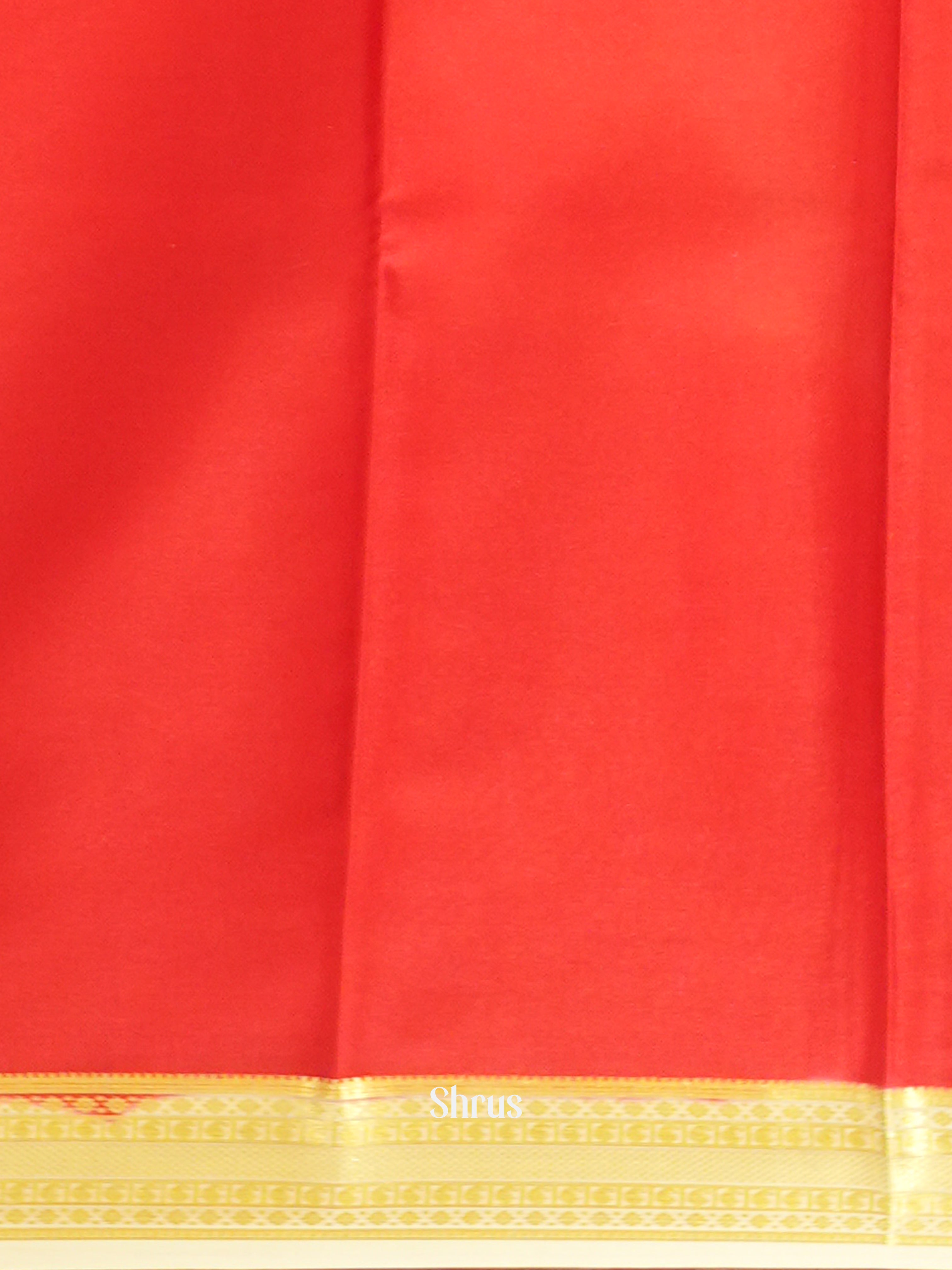 Cream And Red- Mysore Silk Saree - Shop on ShrusEternity.com