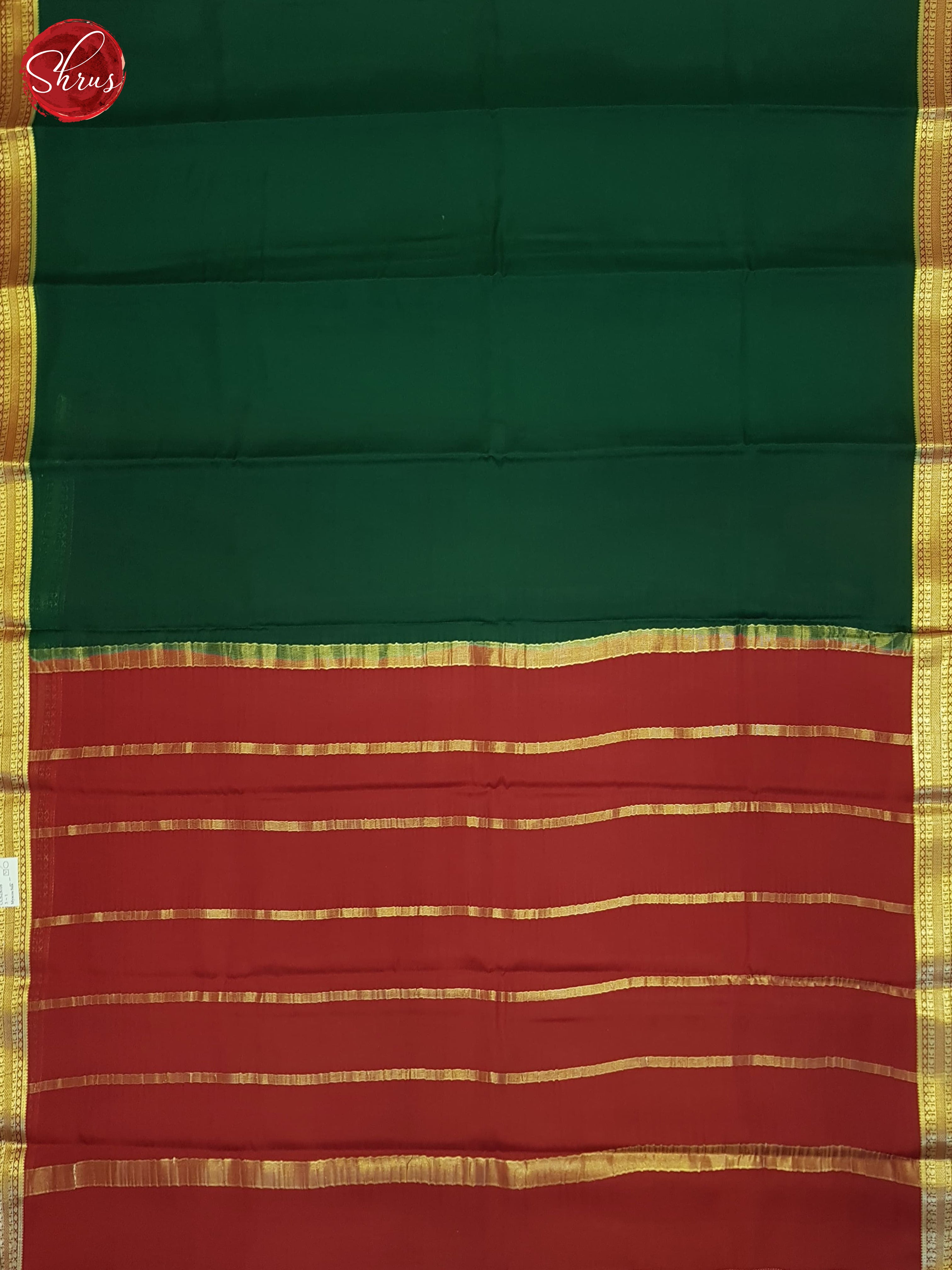 Green And Red- Mysore Silk Saree - Shop on ShrusEternity.com