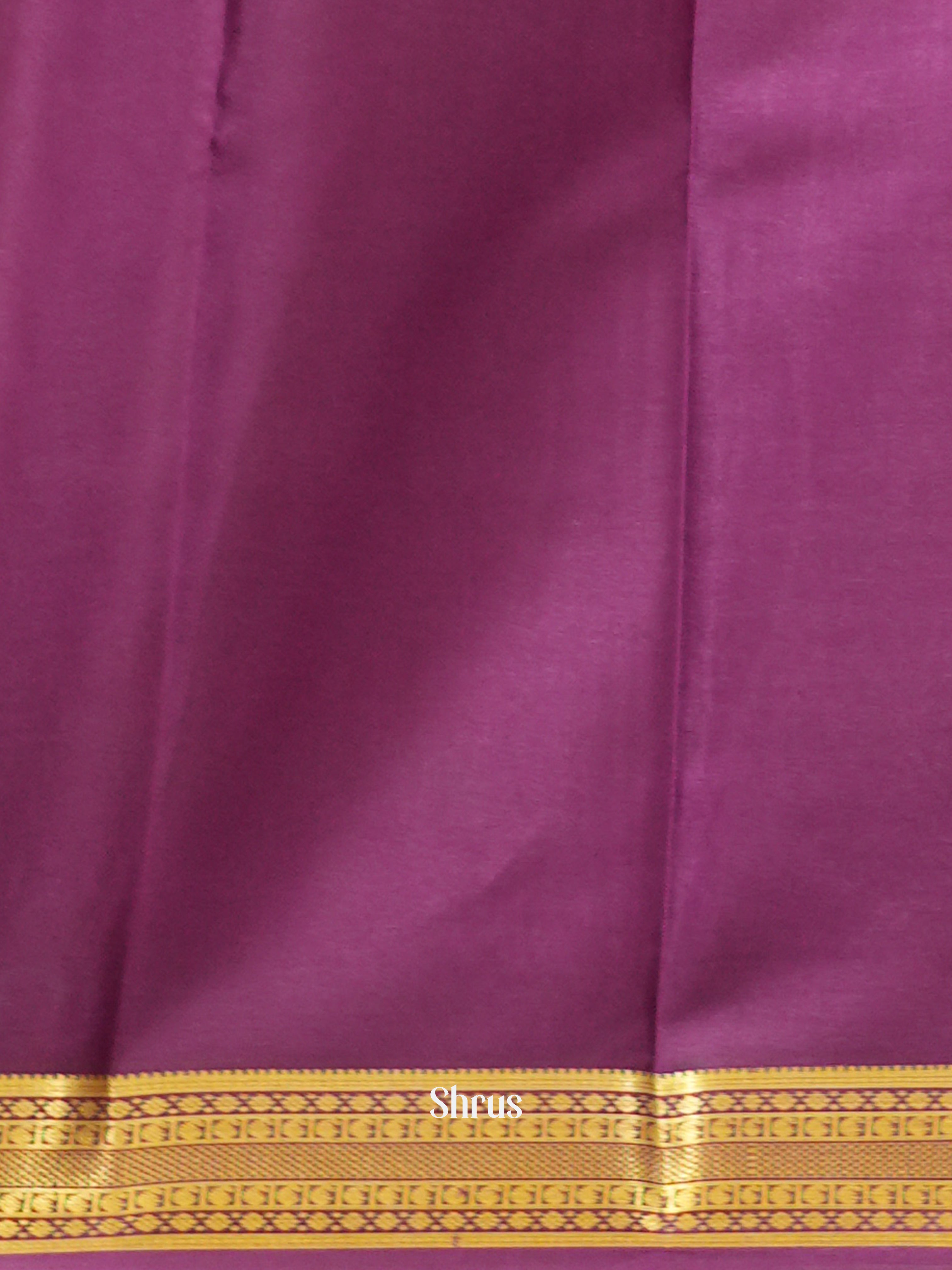 Cream And Wine- Mysore Silk Saree - Shop on ShrusEternity.com