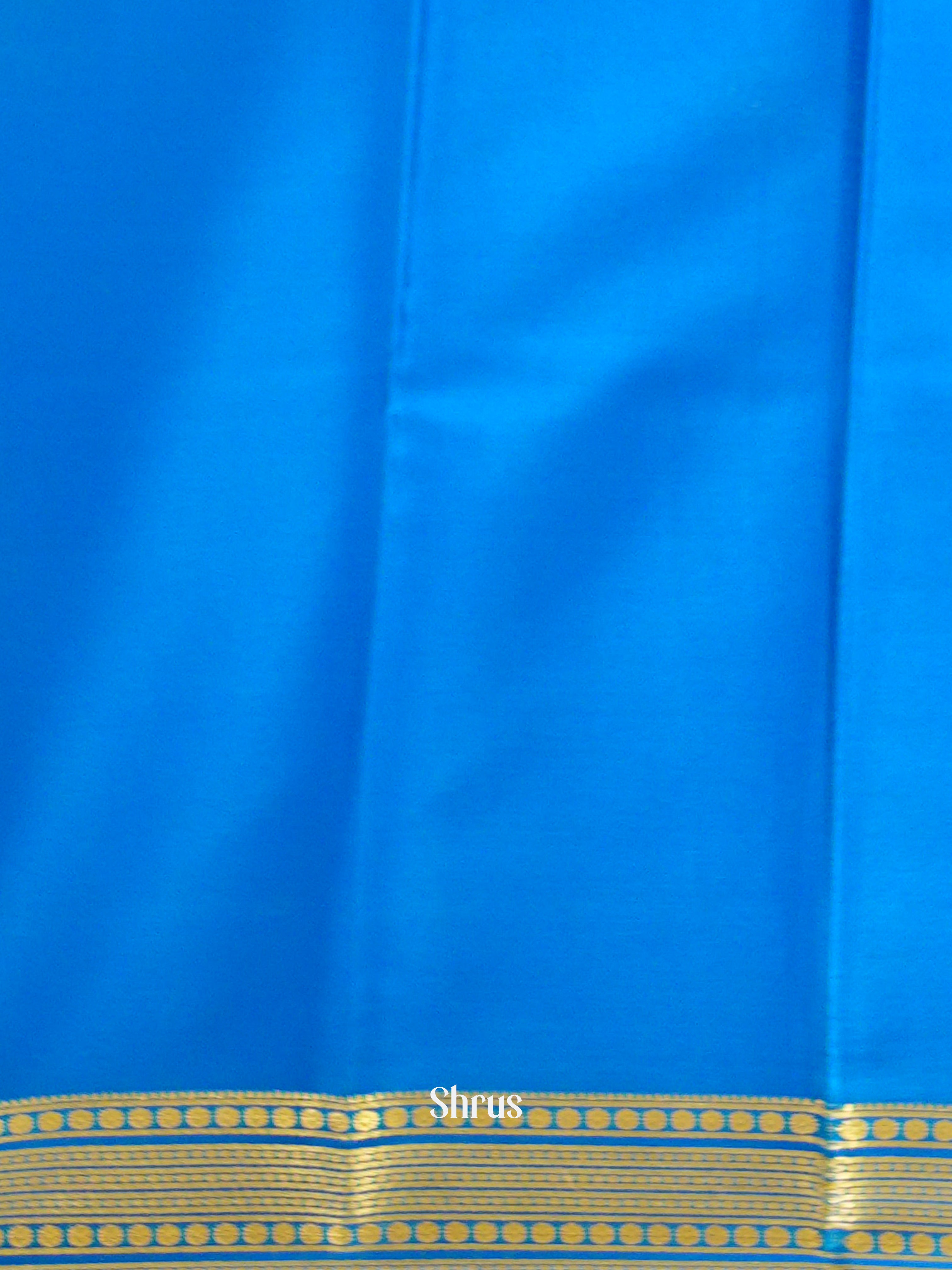Blue(Single Tone)- Mysore Silk Saree - Shop on ShrusEternity.com