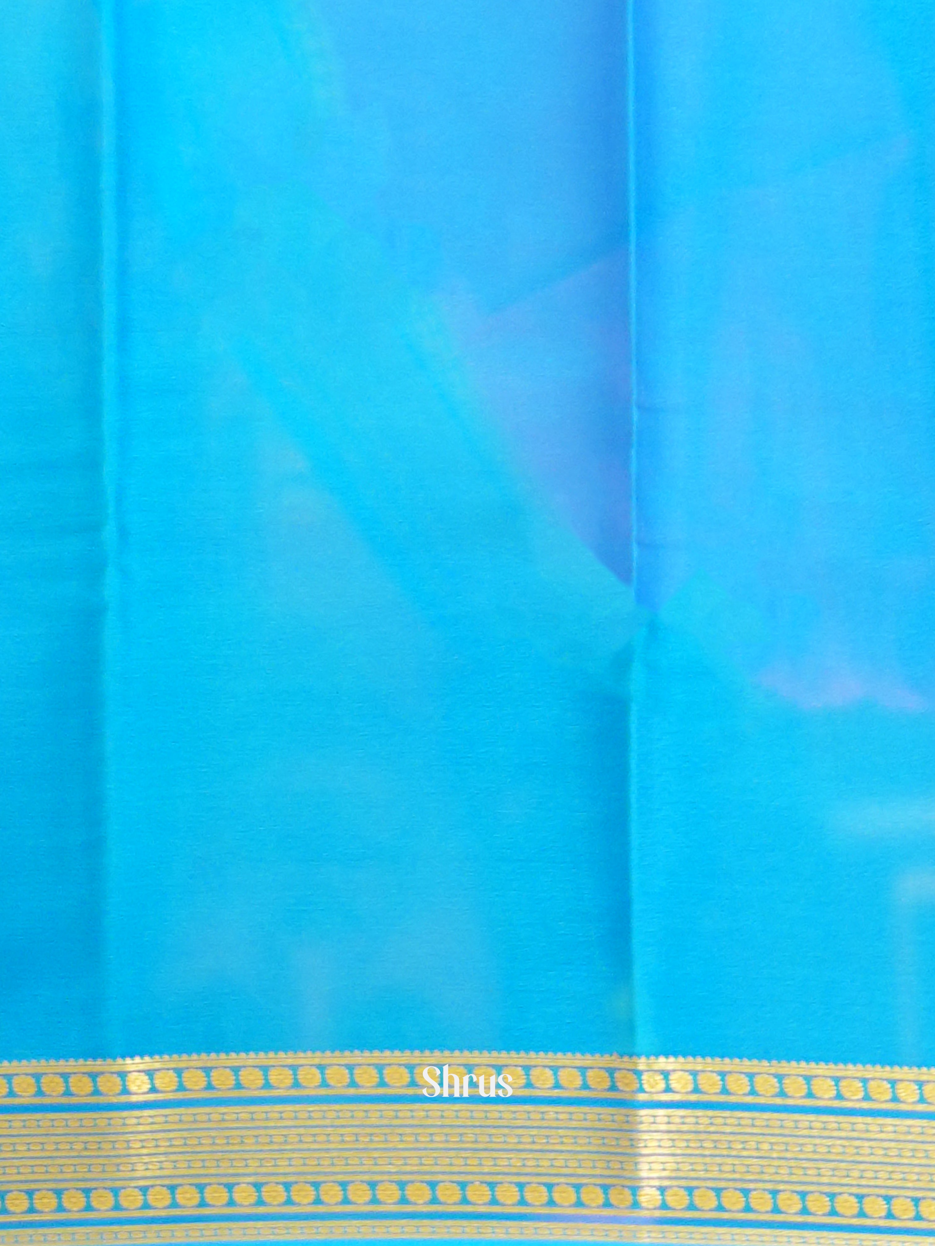 Pink And Blue- Mysore Silk Saree - Shop on ShrusEternity.com