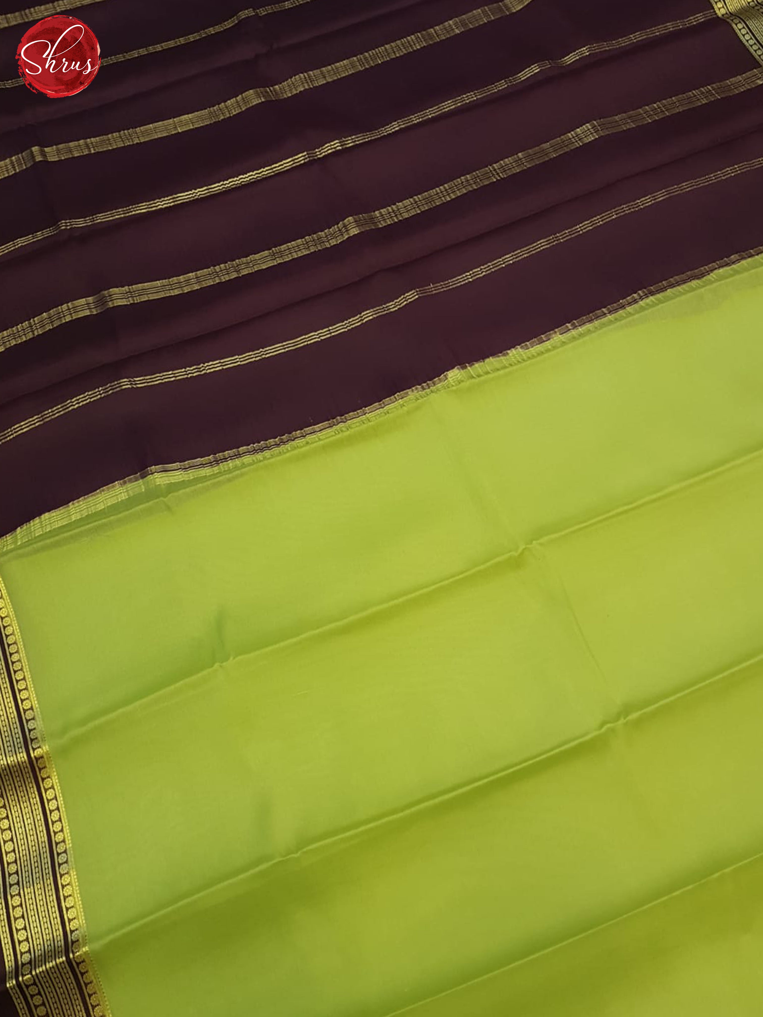 Apple Green And Wine- Mysore Silk Saree - Shop on ShrusEternity.com