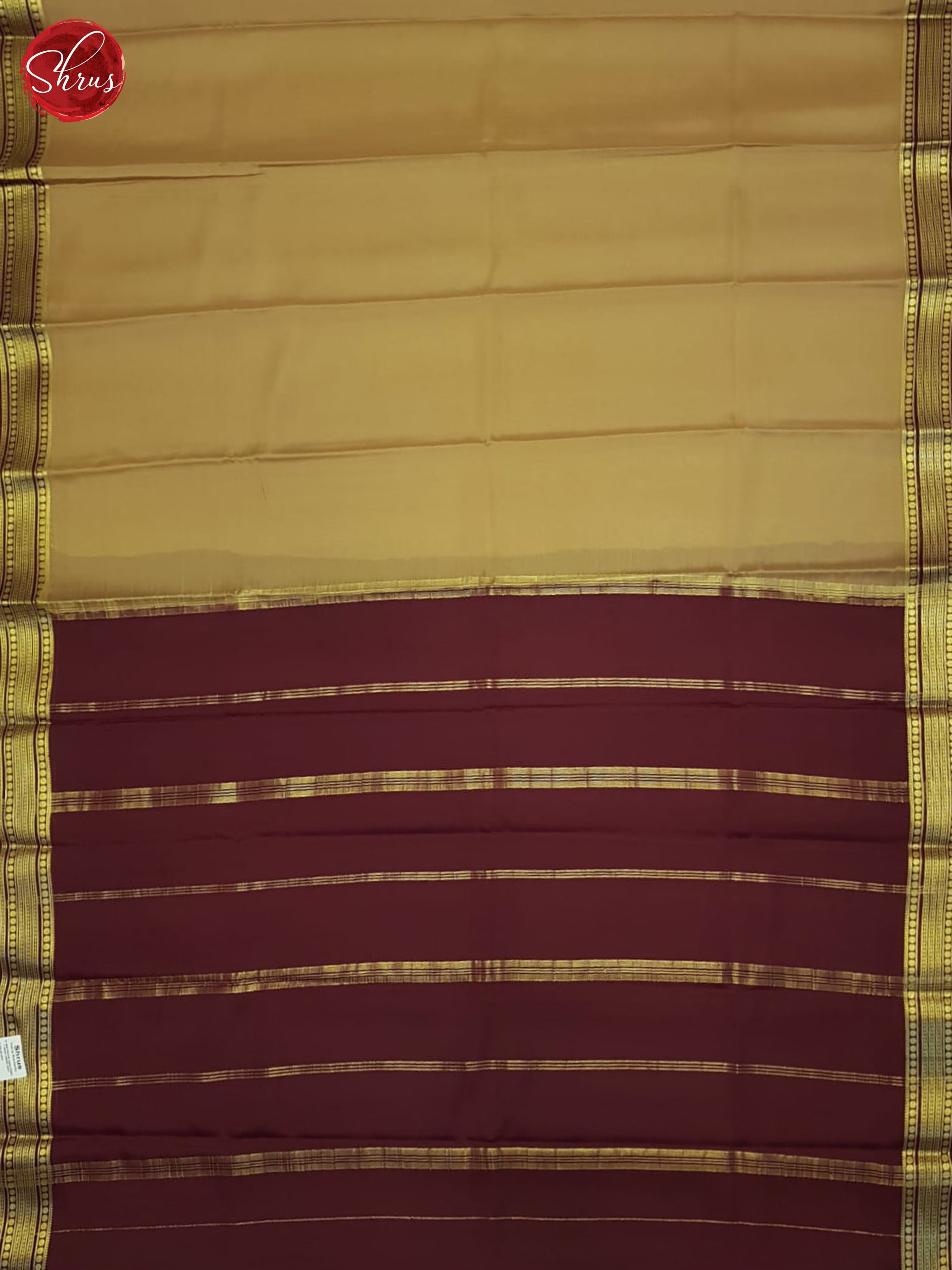 Beige & Brown - Mysore Silk Saree - Shop on ShrusEternity.com