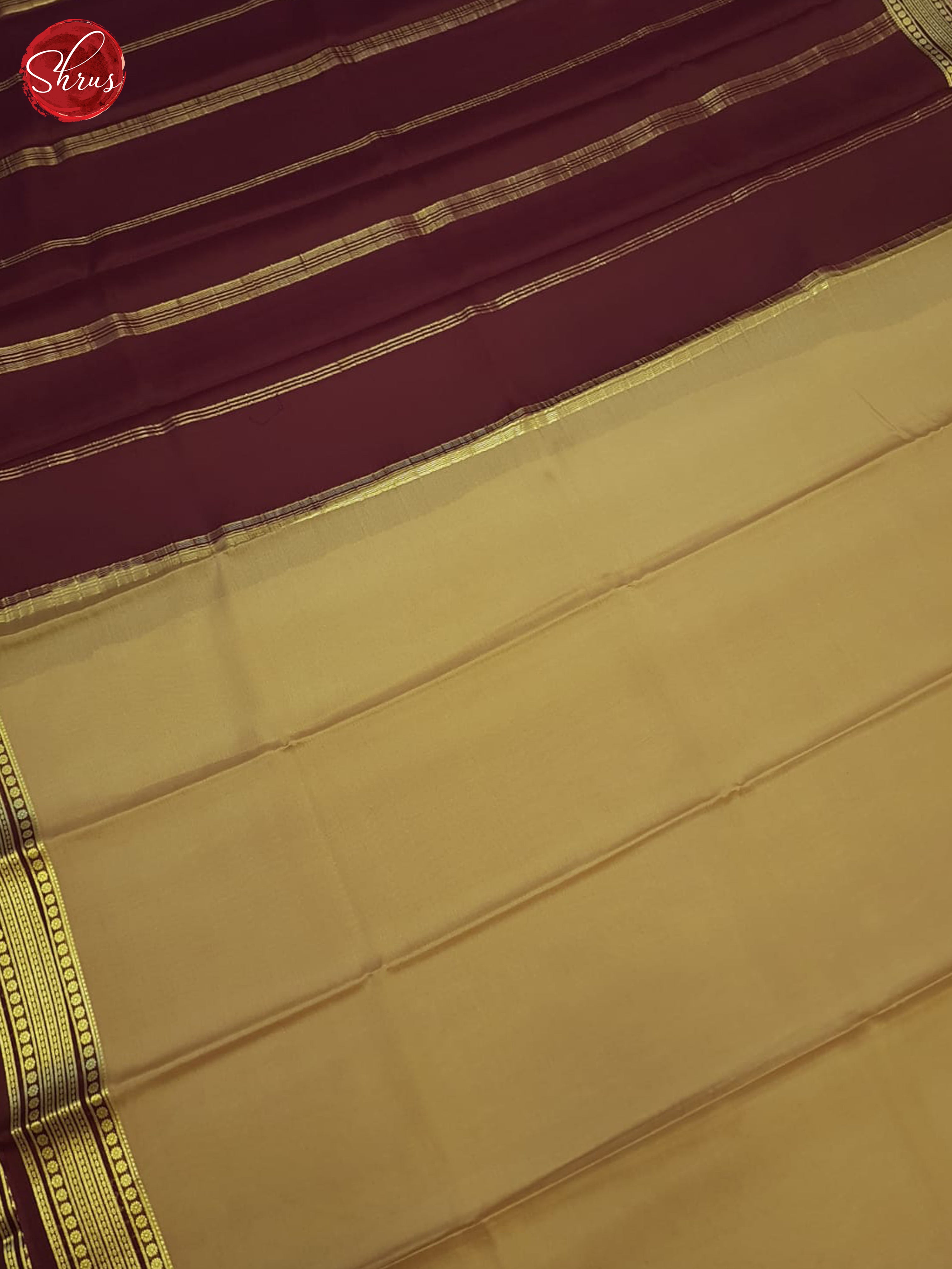 Beige & Brown - Mysore Silk Saree - Shop on ShrusEternity.com