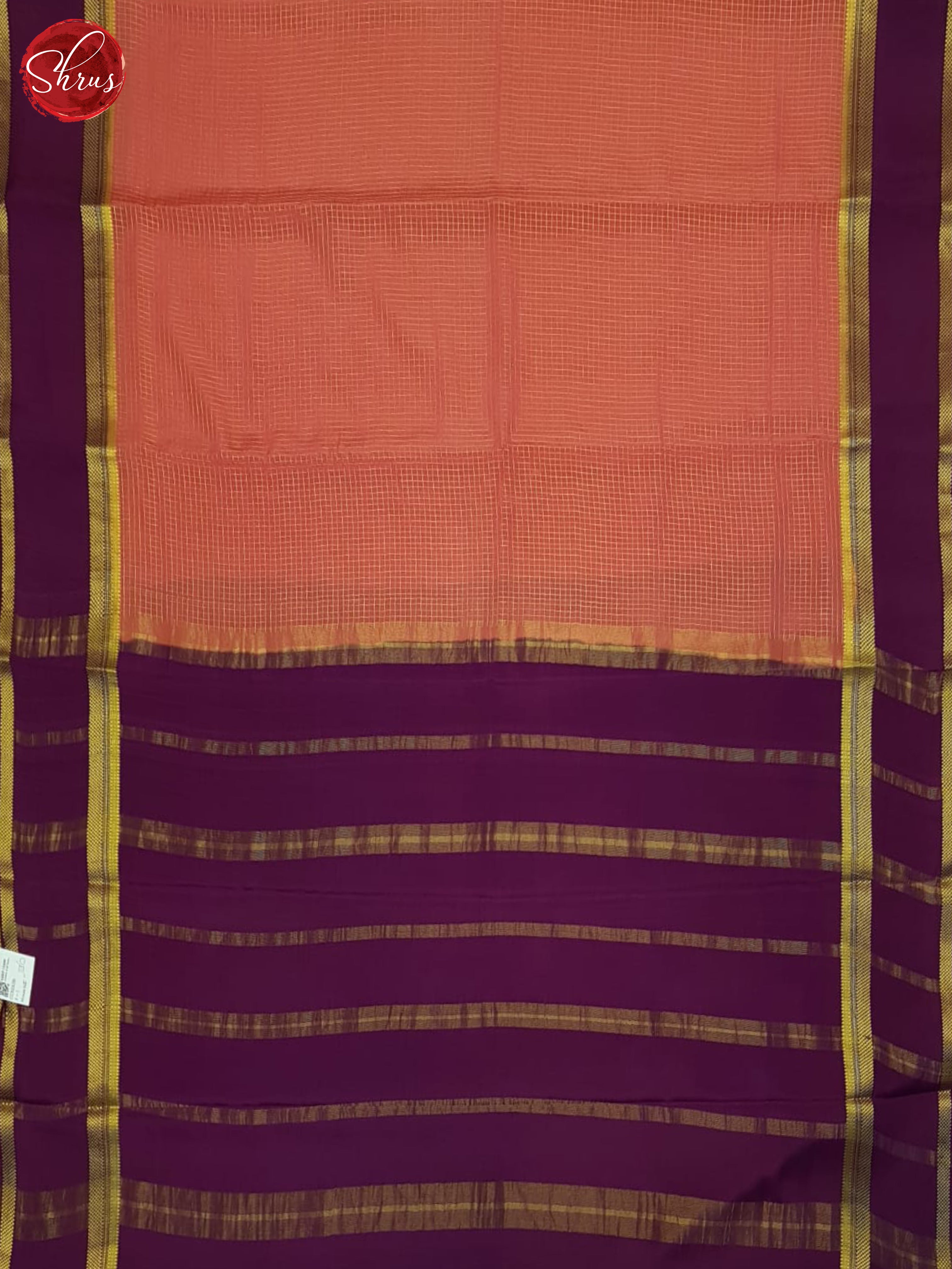 Orangish Pink And Wine- Mysore Silk Saree - Shop on ShrusEternity.com
