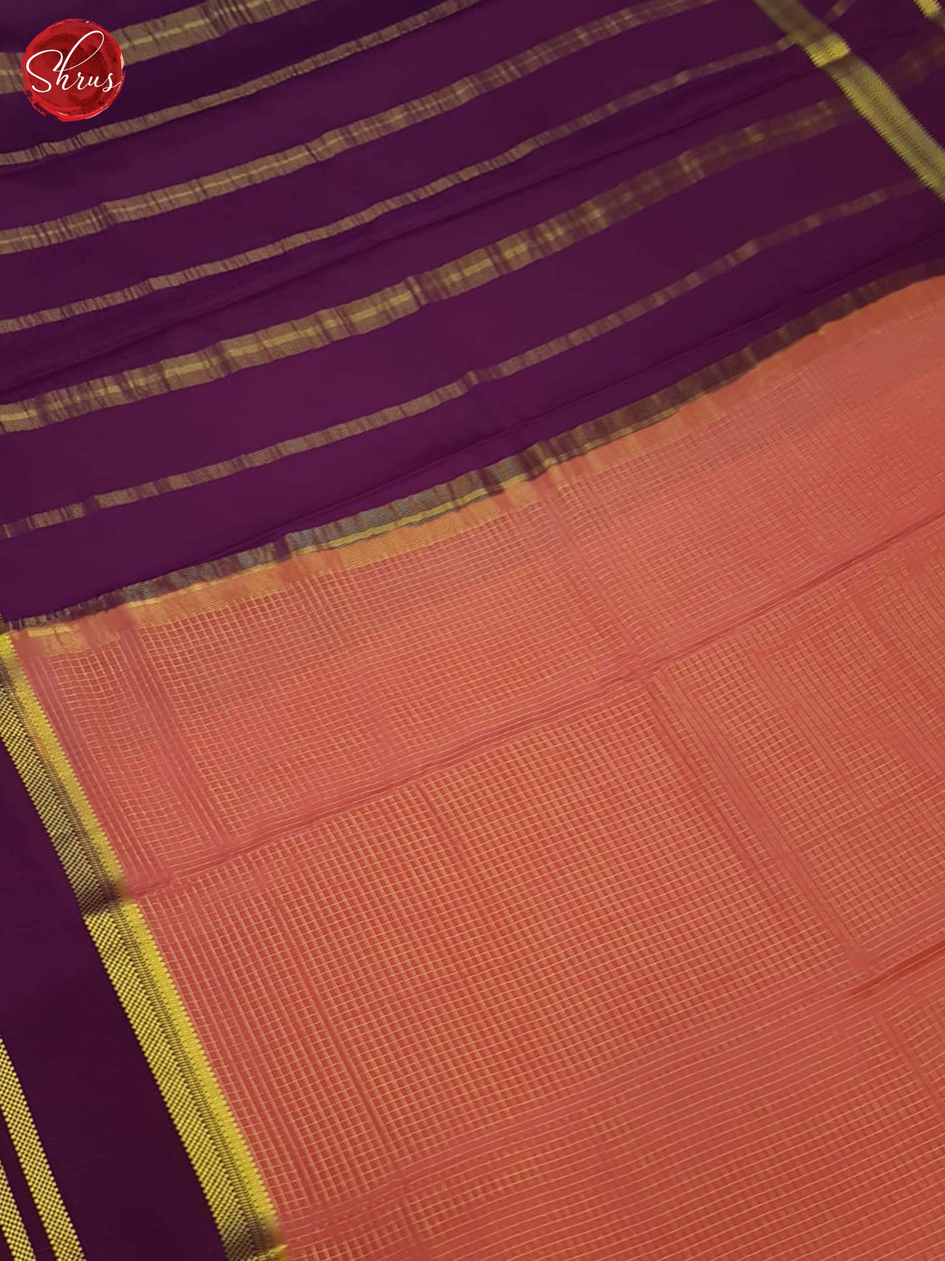Orangish Pink And Wine- Mysore Silk Saree - Shop on ShrusEternity.com