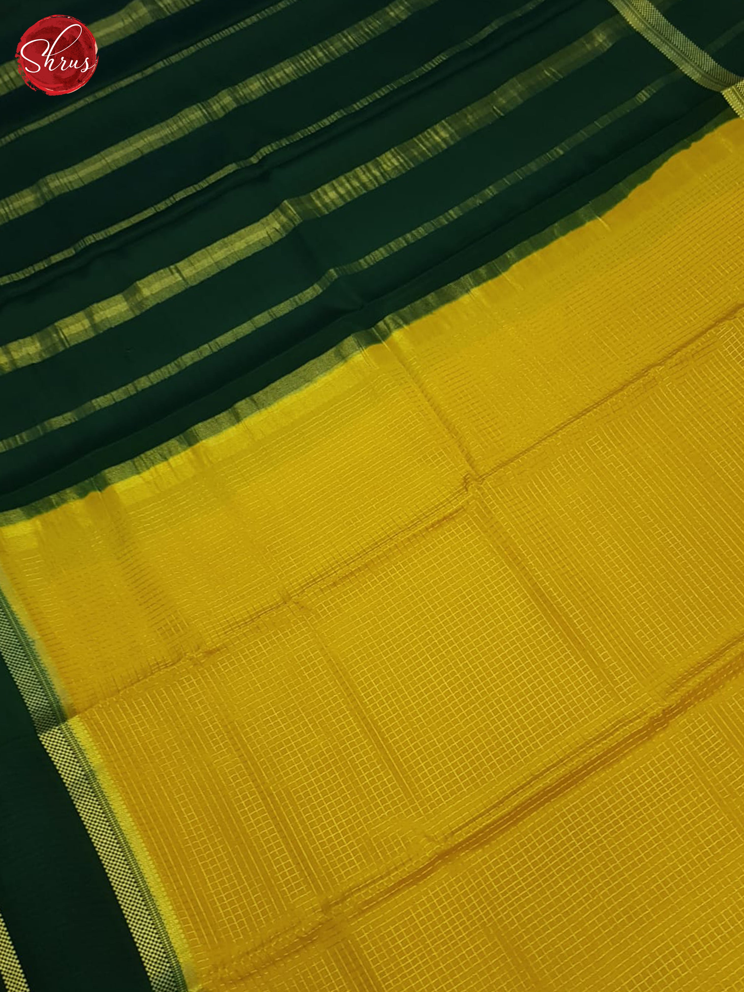 Mustard And Green- Mysore Silk Saree - Shop on ShrusEternity.com