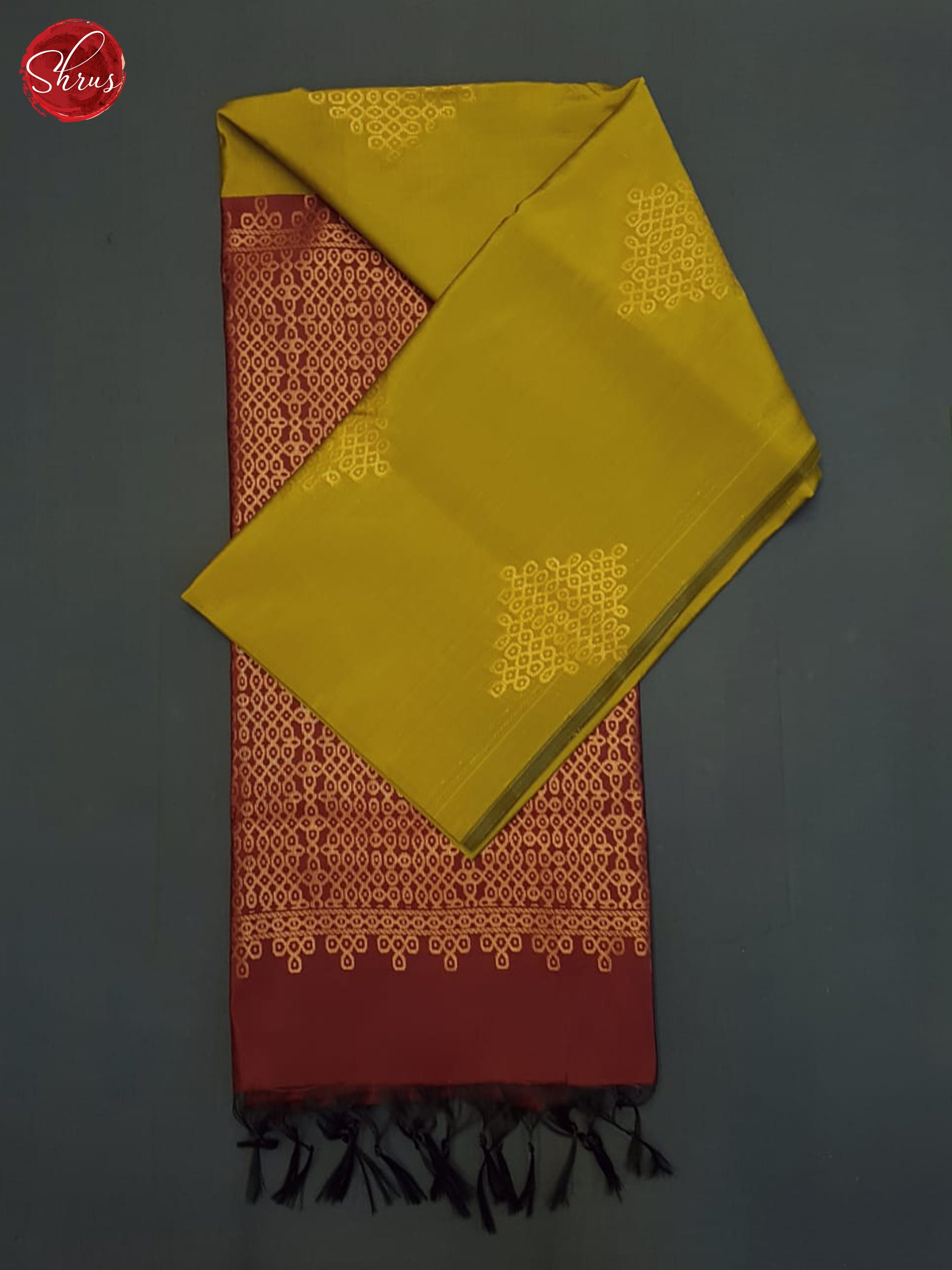 Mustard & Maroon - Semi Softsilk Saree - Shop on ShrusEternity.com
