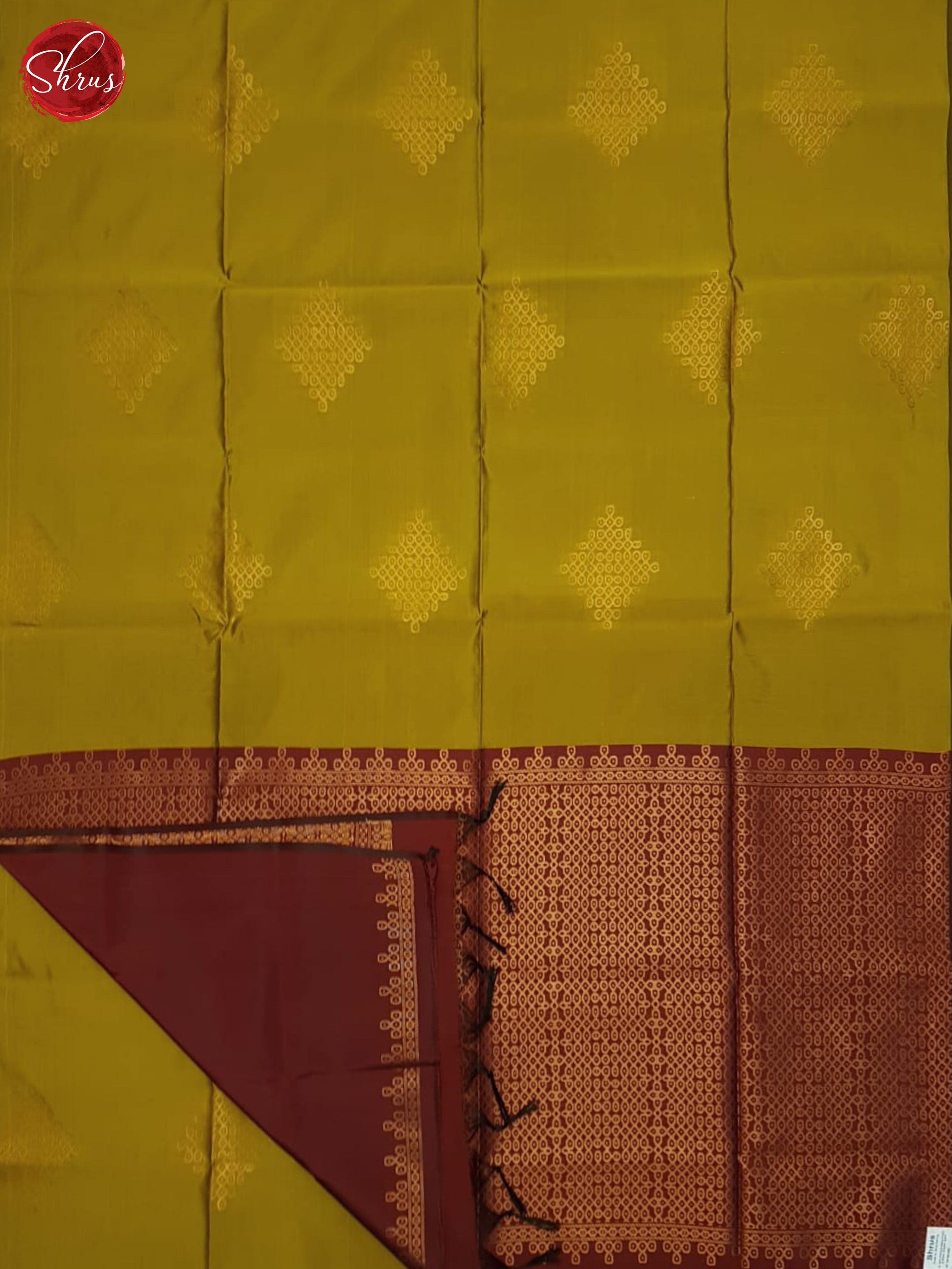 Mustard & Maroon - Semi Softsilk Saree - Shop on ShrusEternity.com