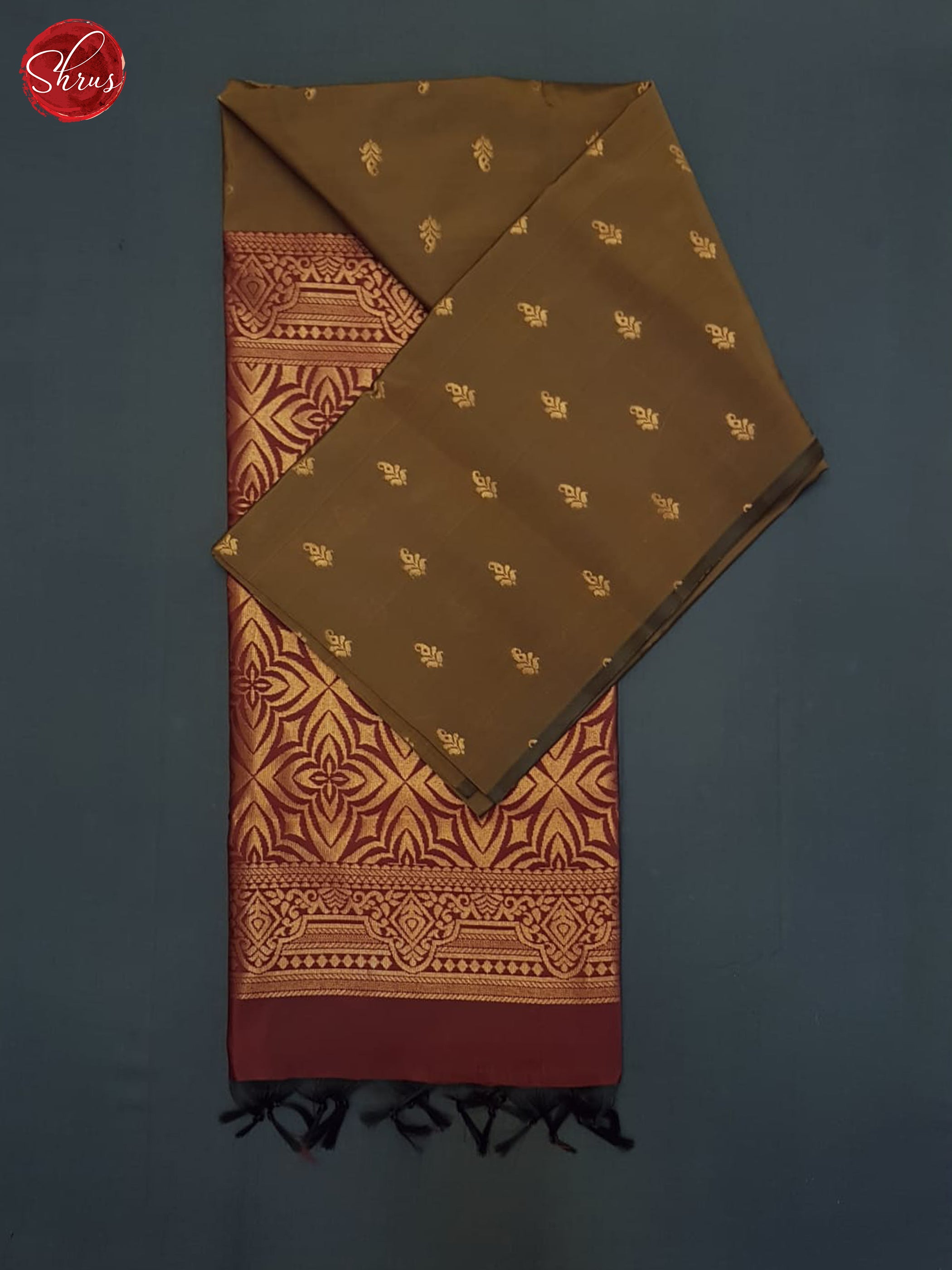 Brown & Maroon - Semi Softsilk Saree - Shop on ShrusEternity.com