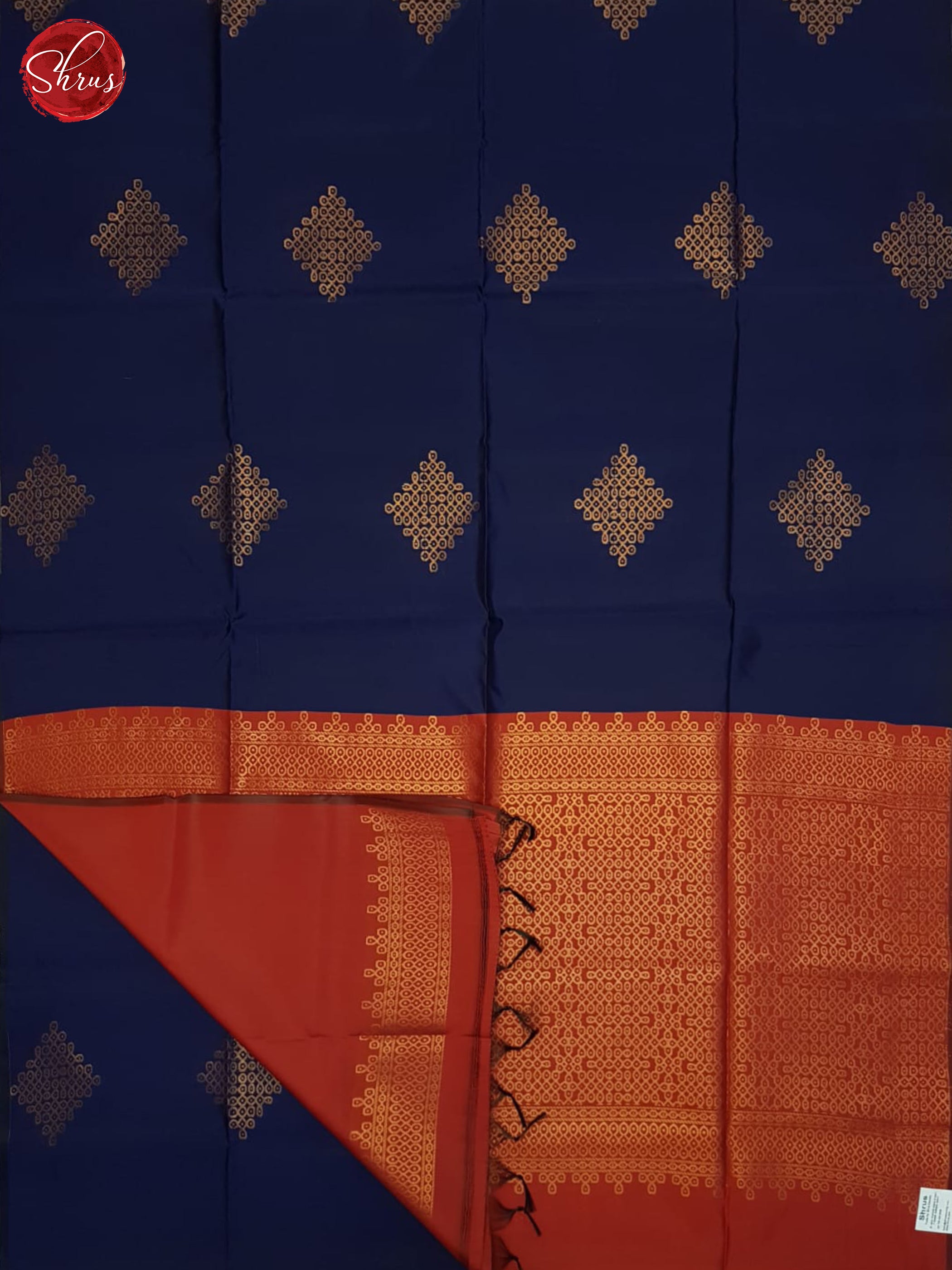 Blue & Red- Semi Softsilk Saree - Shop on ShrusEternity.com