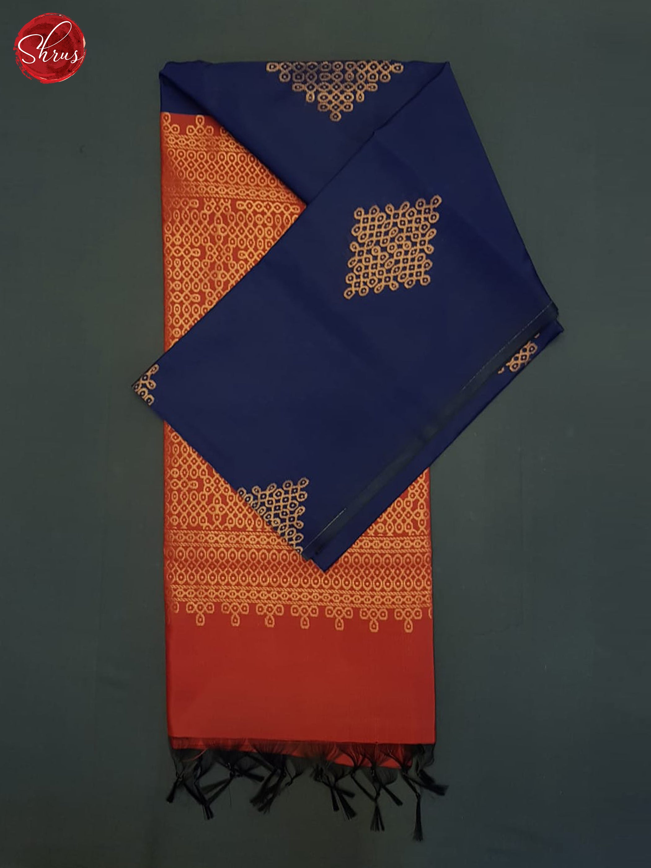 Blue & Red- Semi Softsilk Saree - Shop on ShrusEternity.com