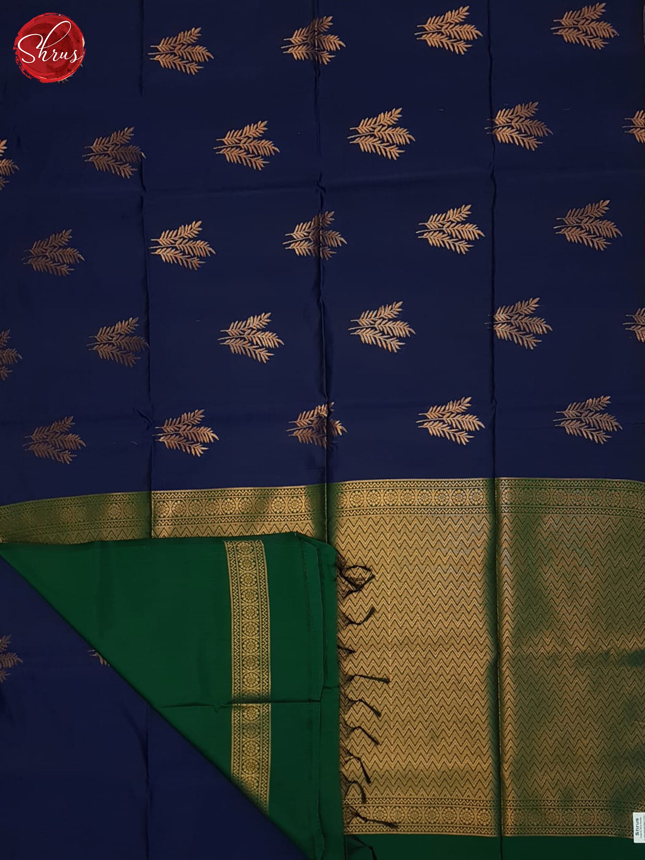 Blue & Green - Semi Softsilk Saree - Shop on ShrusEternity.com