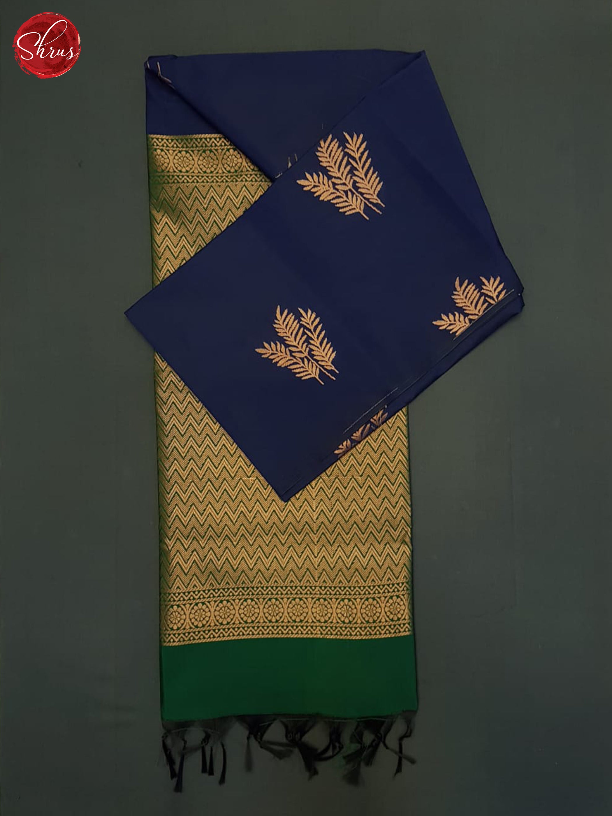 Blue & Green - Semi Softsilk Saree - Shop on ShrusEternity.com