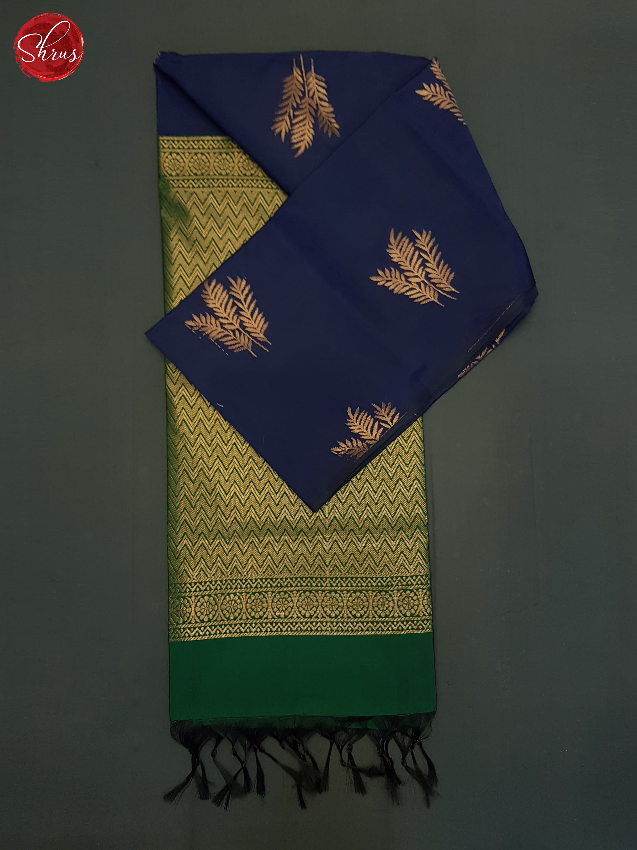 Blue & Green - Semi Softsilk Saree - Shop on ShrusEternity.com