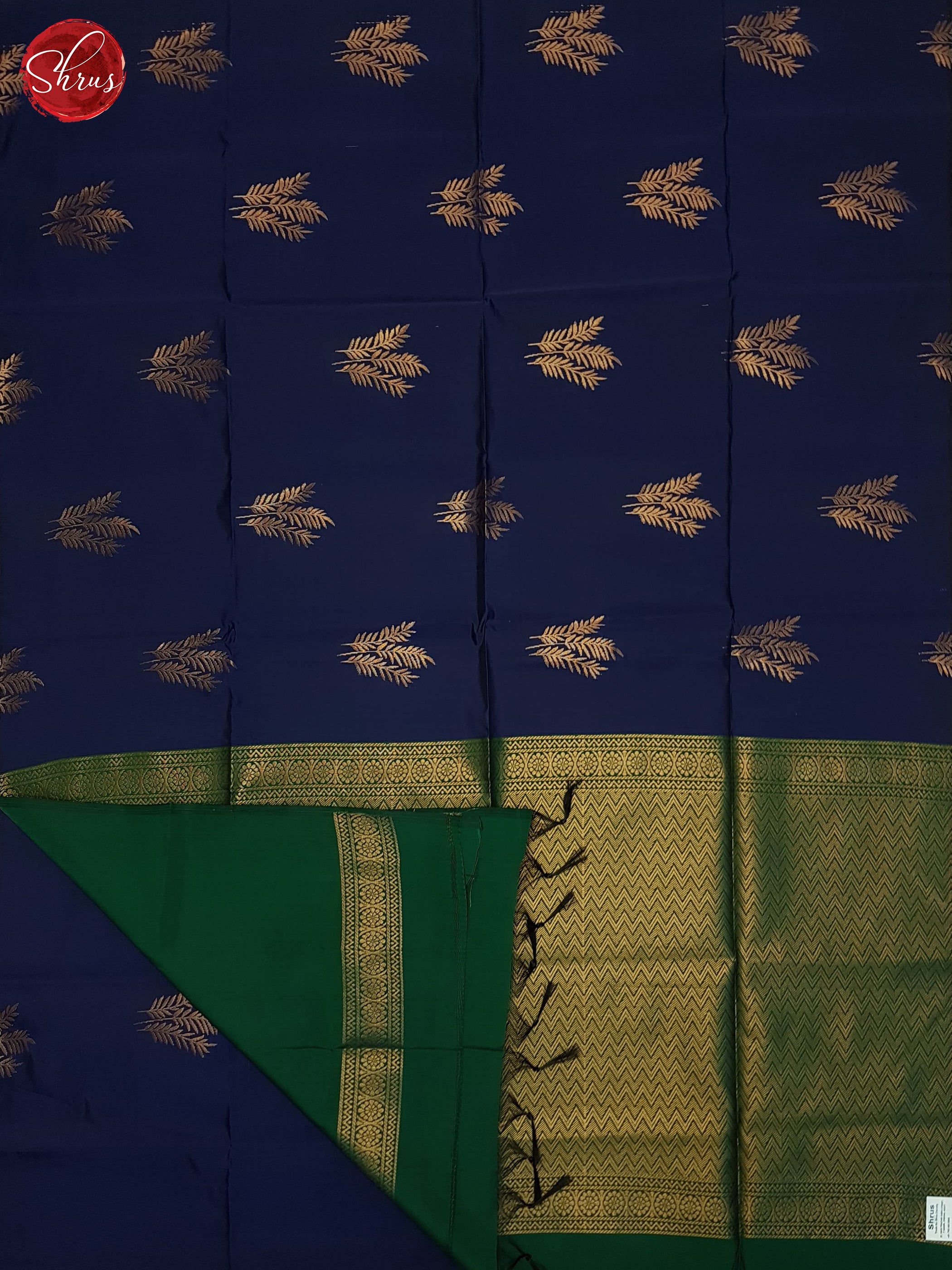 Blue & Green - Semi Softsilk Saree - Shop on ShrusEternity.com