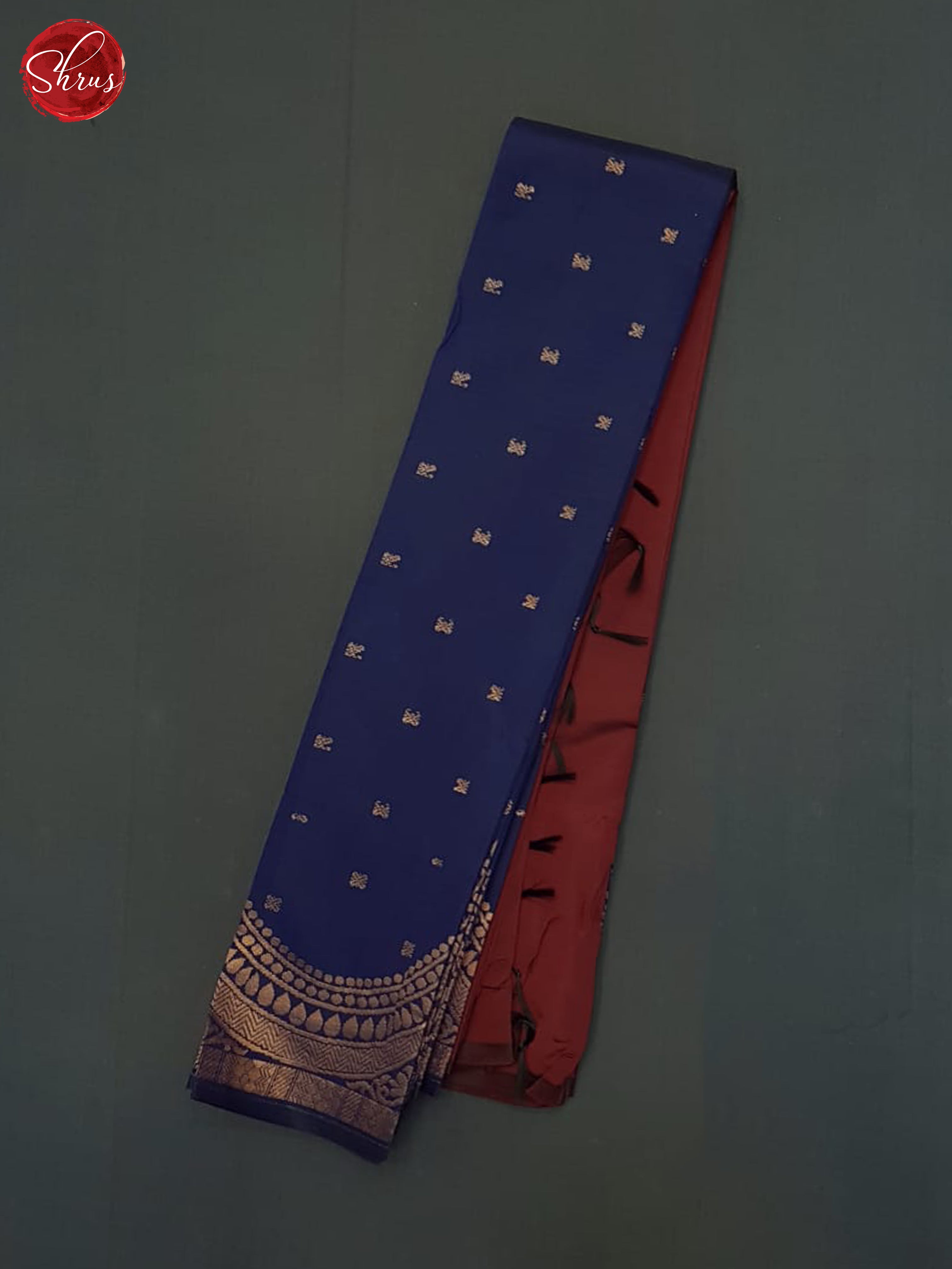 Blue & Arakku Maroon- Semi Softsilk Saree - Shop on ShrusEternity.com