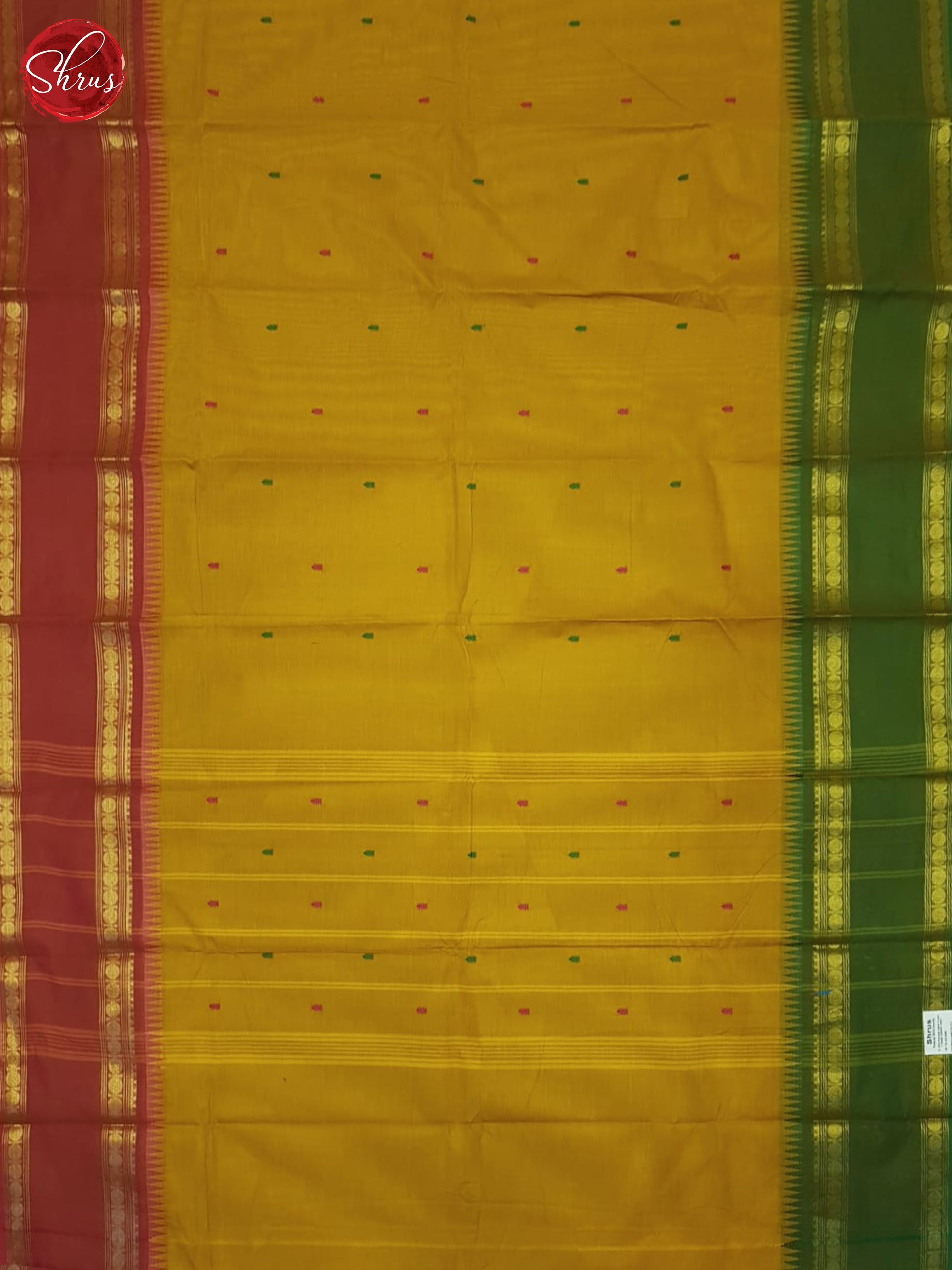 Mustard & Maroon - Chettinad Cotton Saree - Shop on ShrusEternity.com