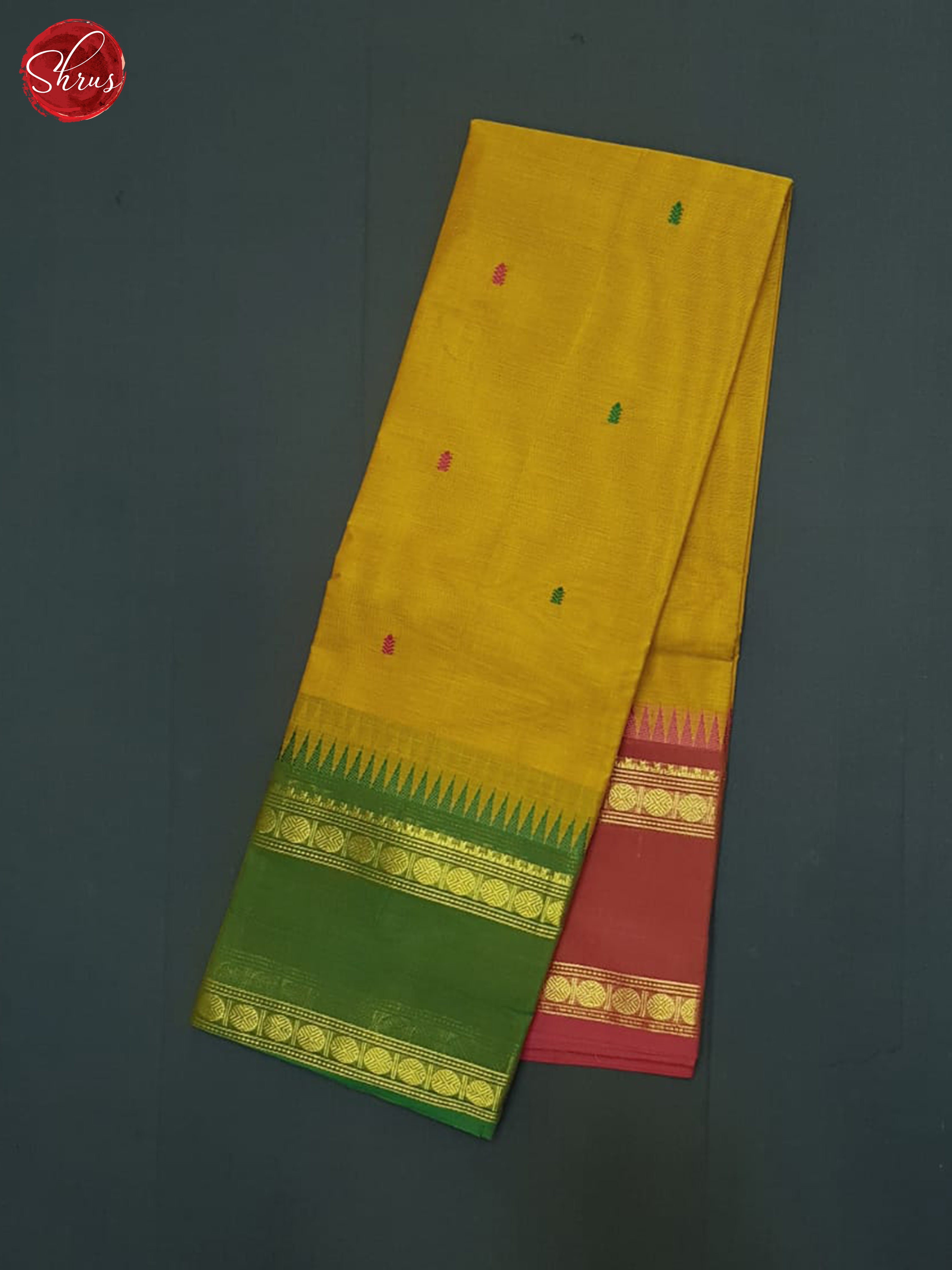 Mustard & Maroon - Chettinad Cotton Saree - Shop on ShrusEternity.com