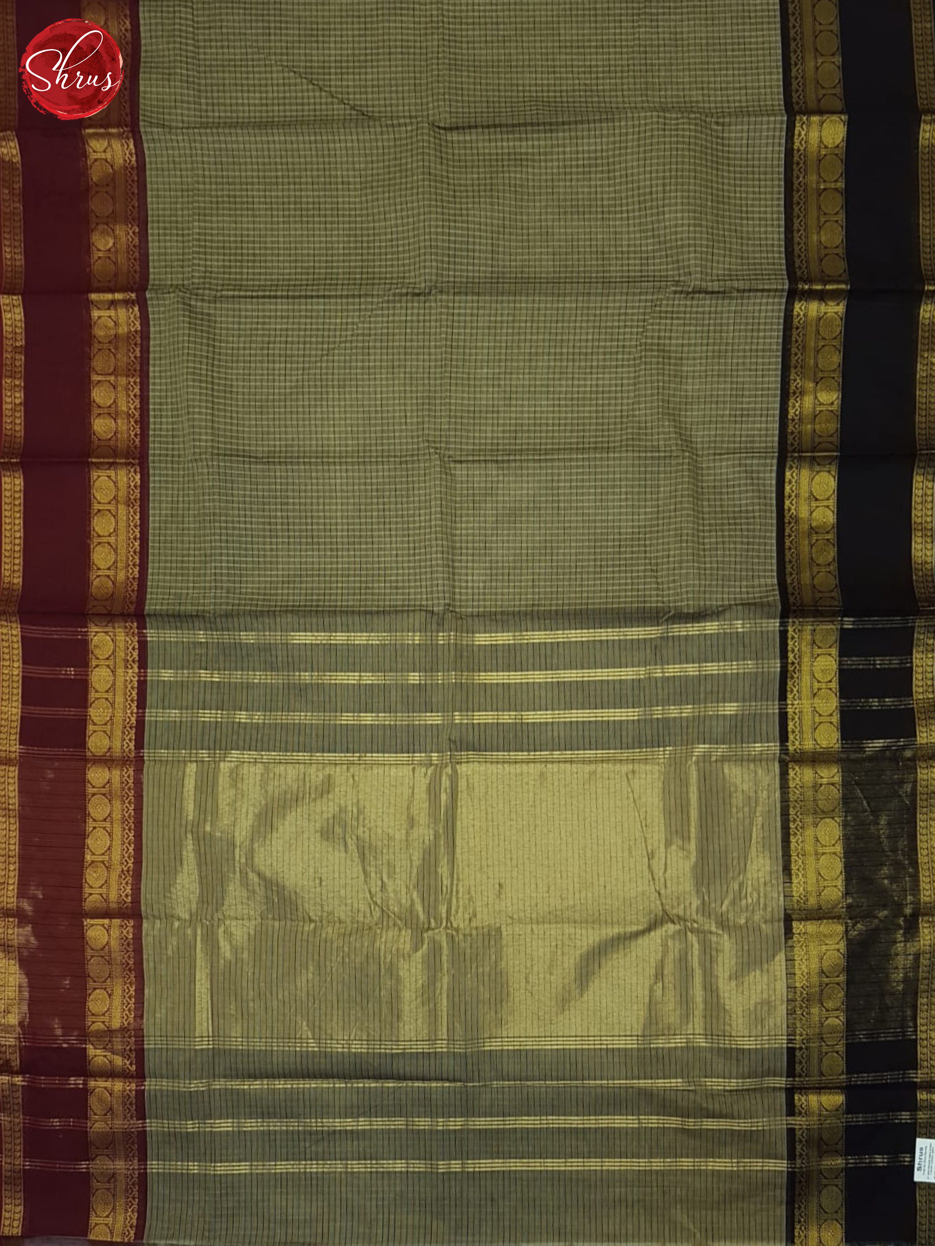 Grey & Maroon - Chettinad Cotton Saree - Shop on ShrusEternity.com