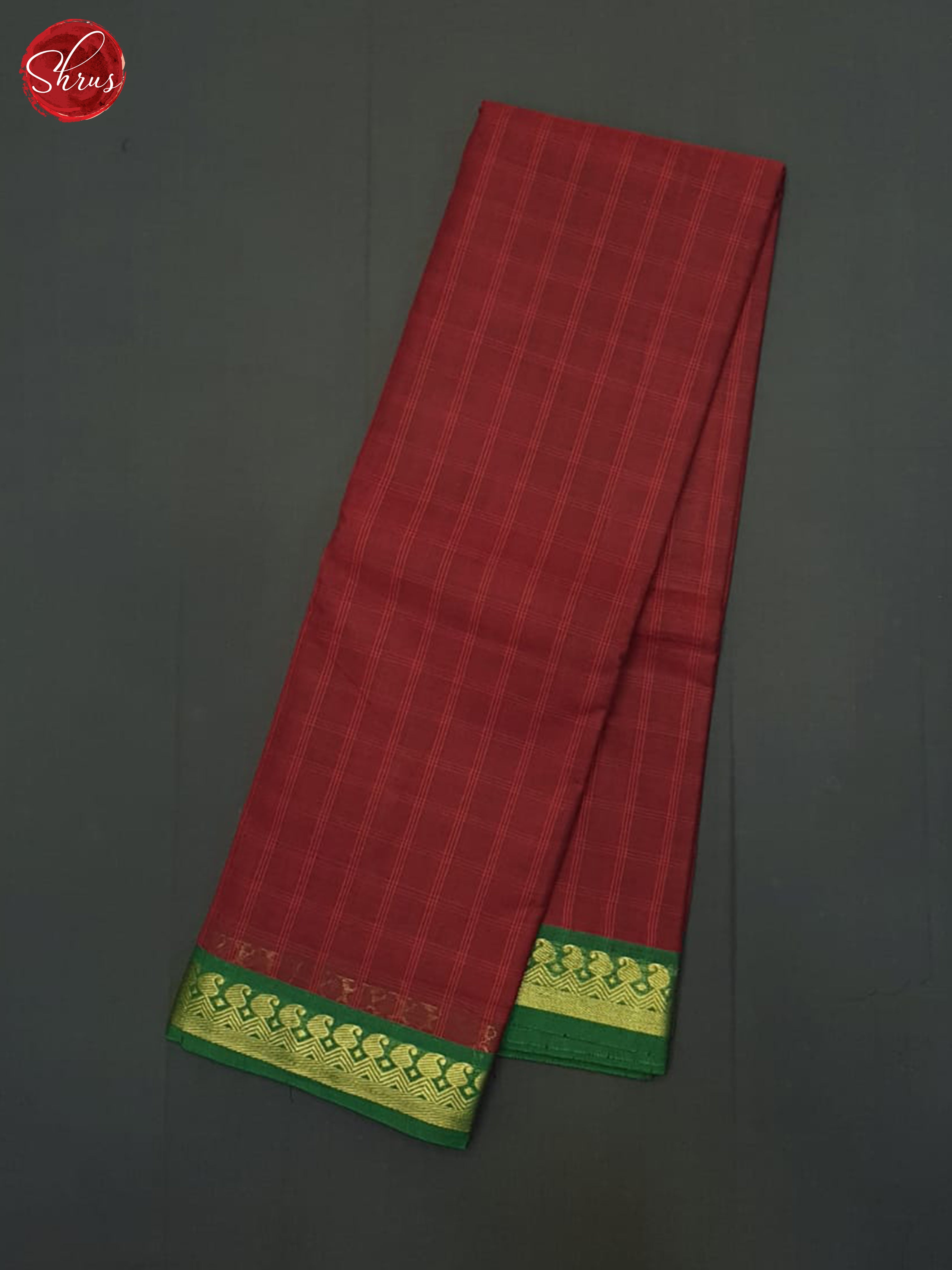Maroon & Green - Chettinad Cotton Saree - Shop on ShrusEternity.com