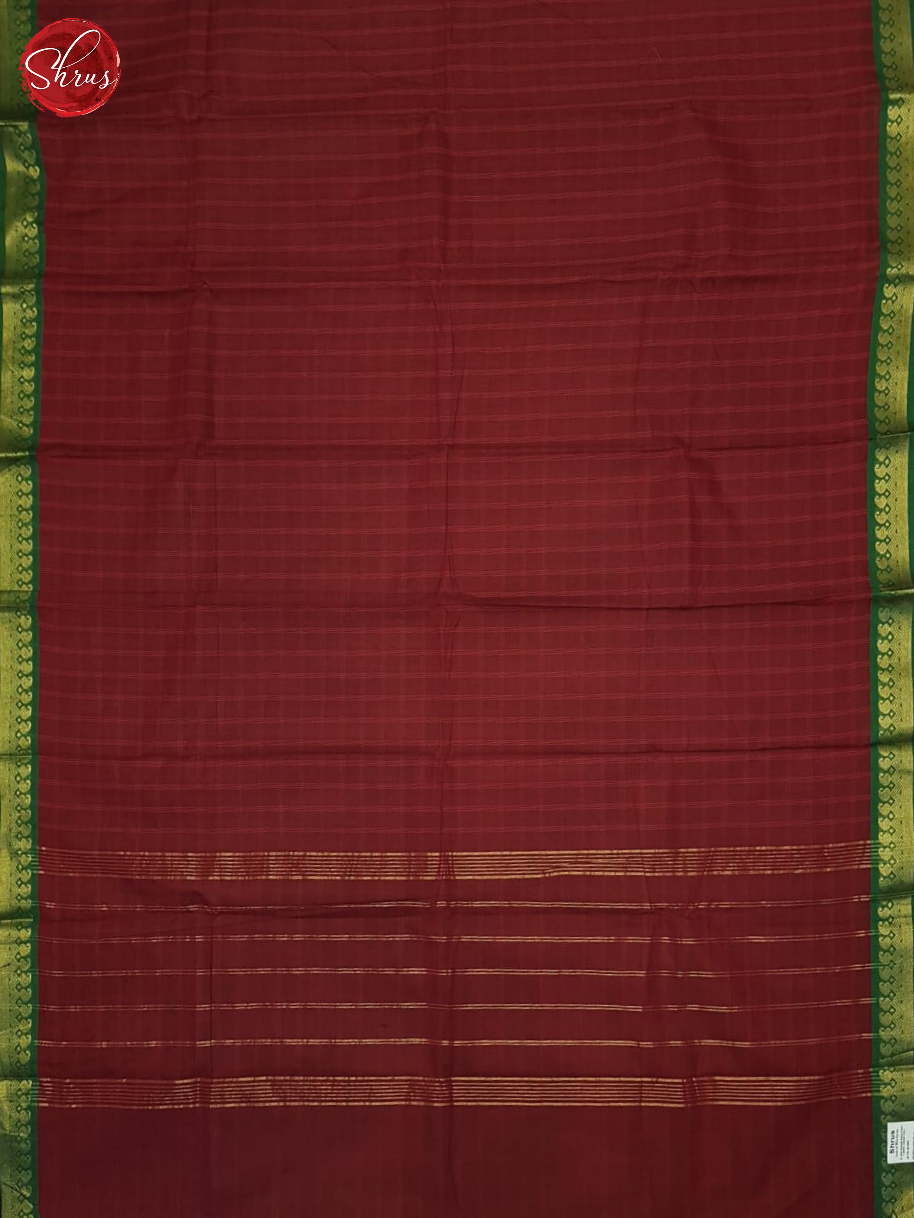 Maroon & Green - Chettinad Cotton Saree - Shop on ShrusEternity.com