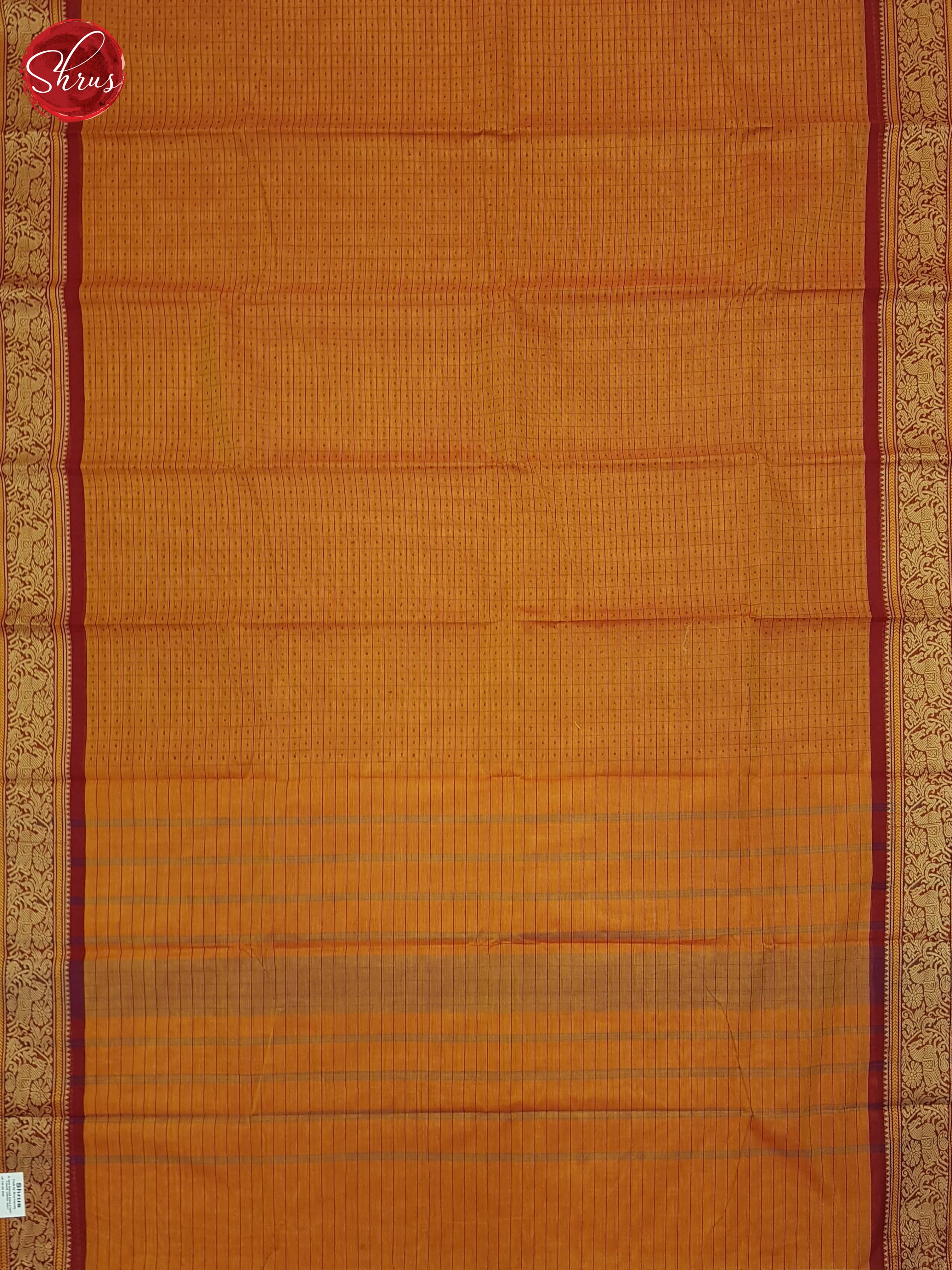 Orange & Maroon - Chettinad Cotton Saree - Shop on ShrusEternity.com
