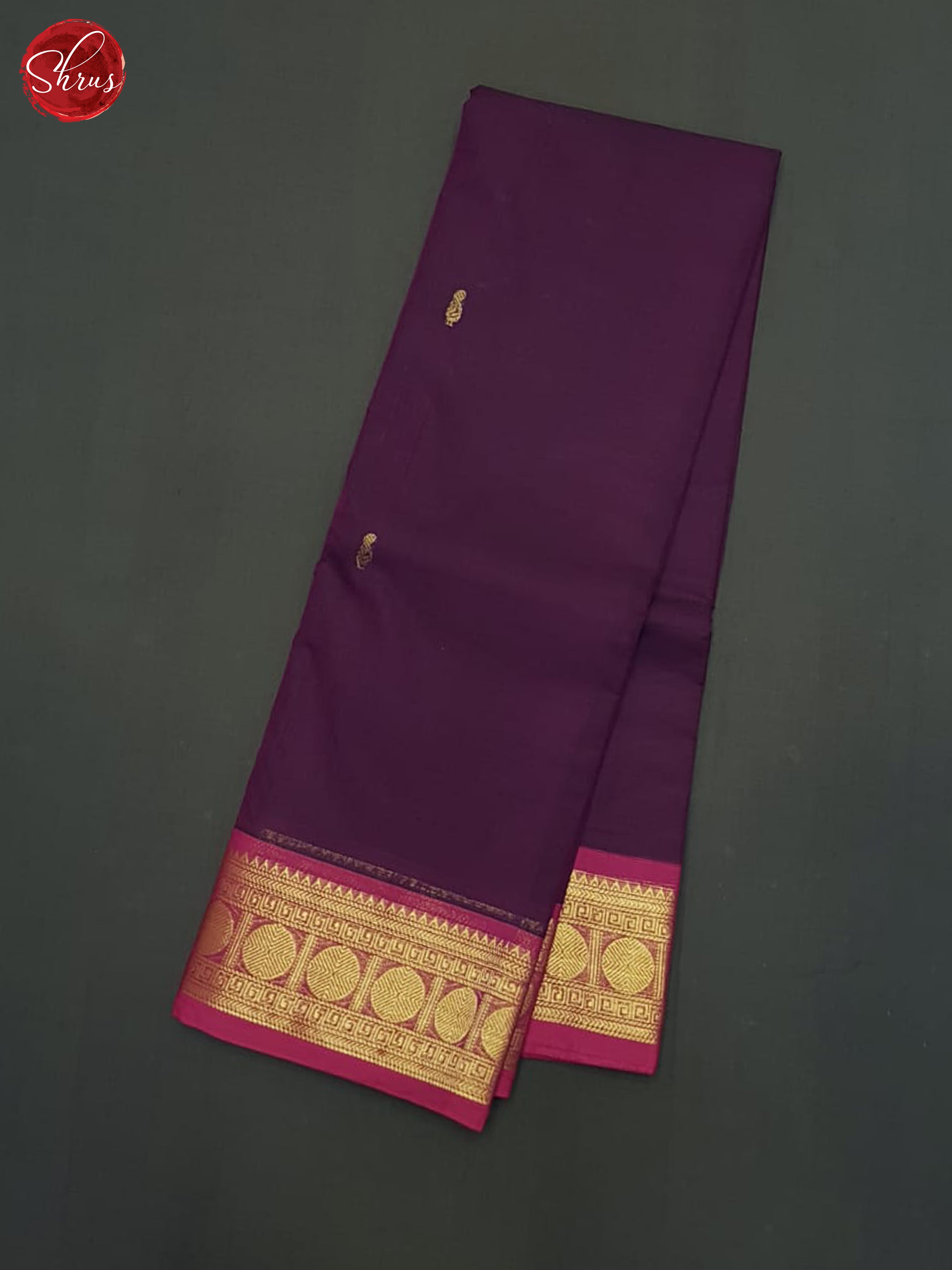 Wine & Pink- Kanchi Cotton Saree - Shop on ShrusEternity.com