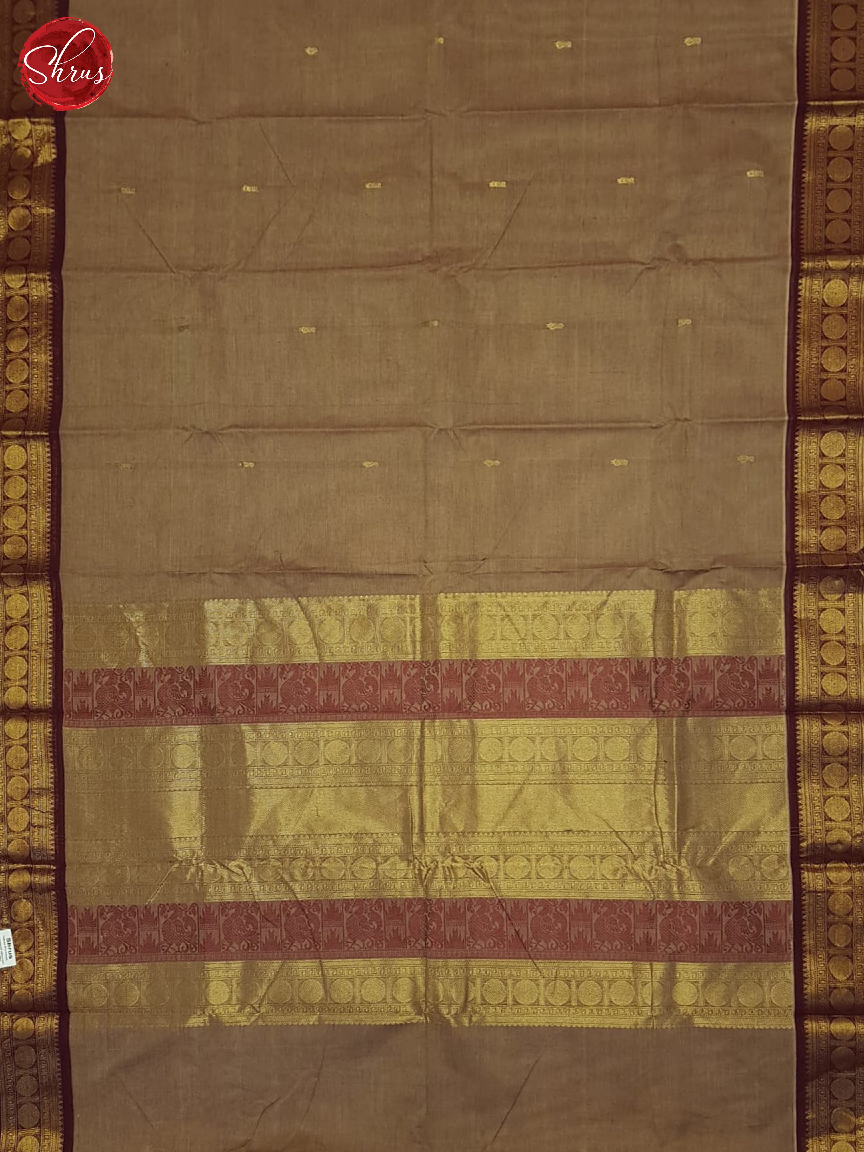 Brown & Dark brown - Kanchi Cotton Saree - Shop on ShrusEternity.com