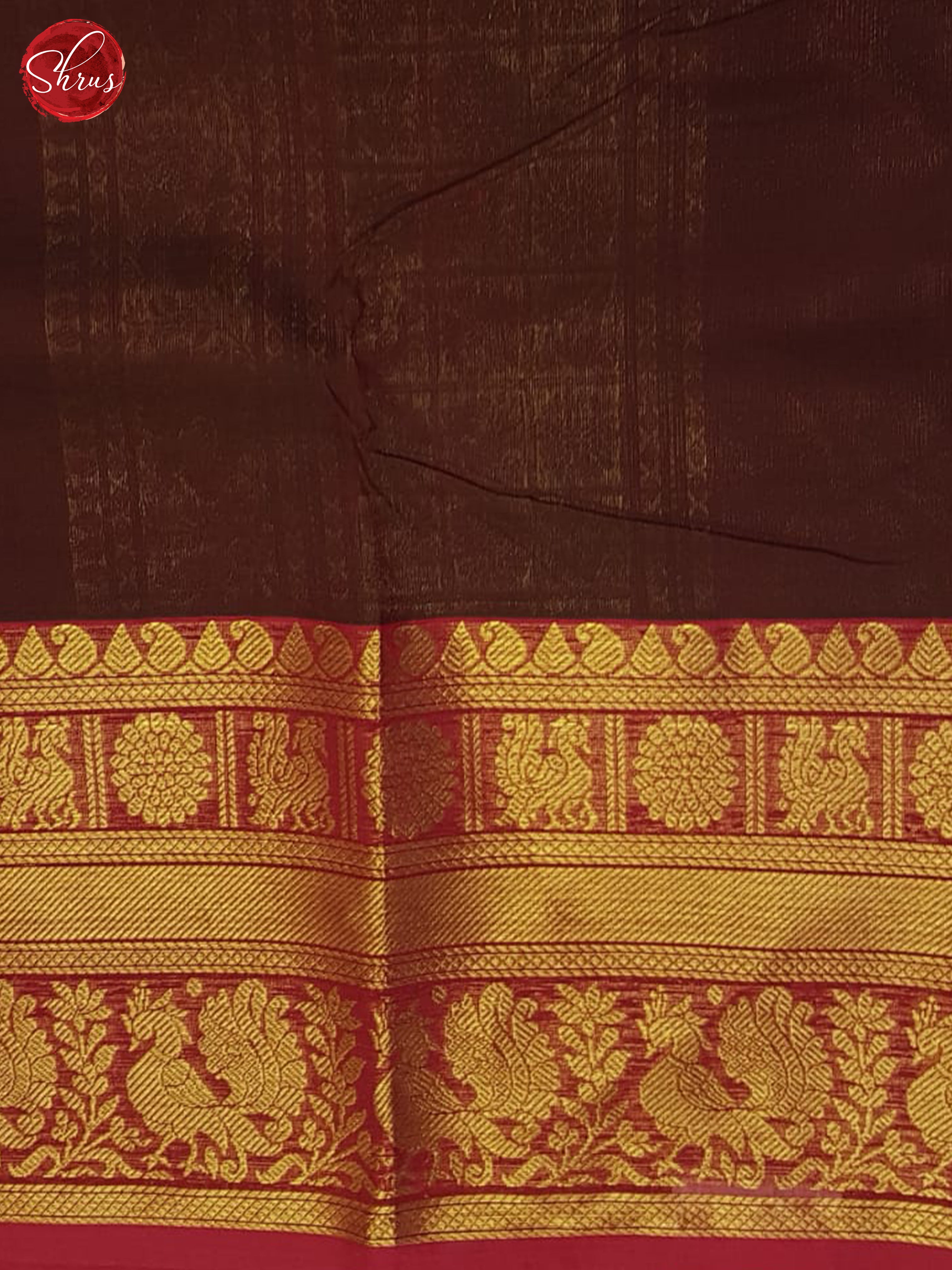 Brown & Red - Kanchi Cotton Saree - Shop on ShrusEternity.com
