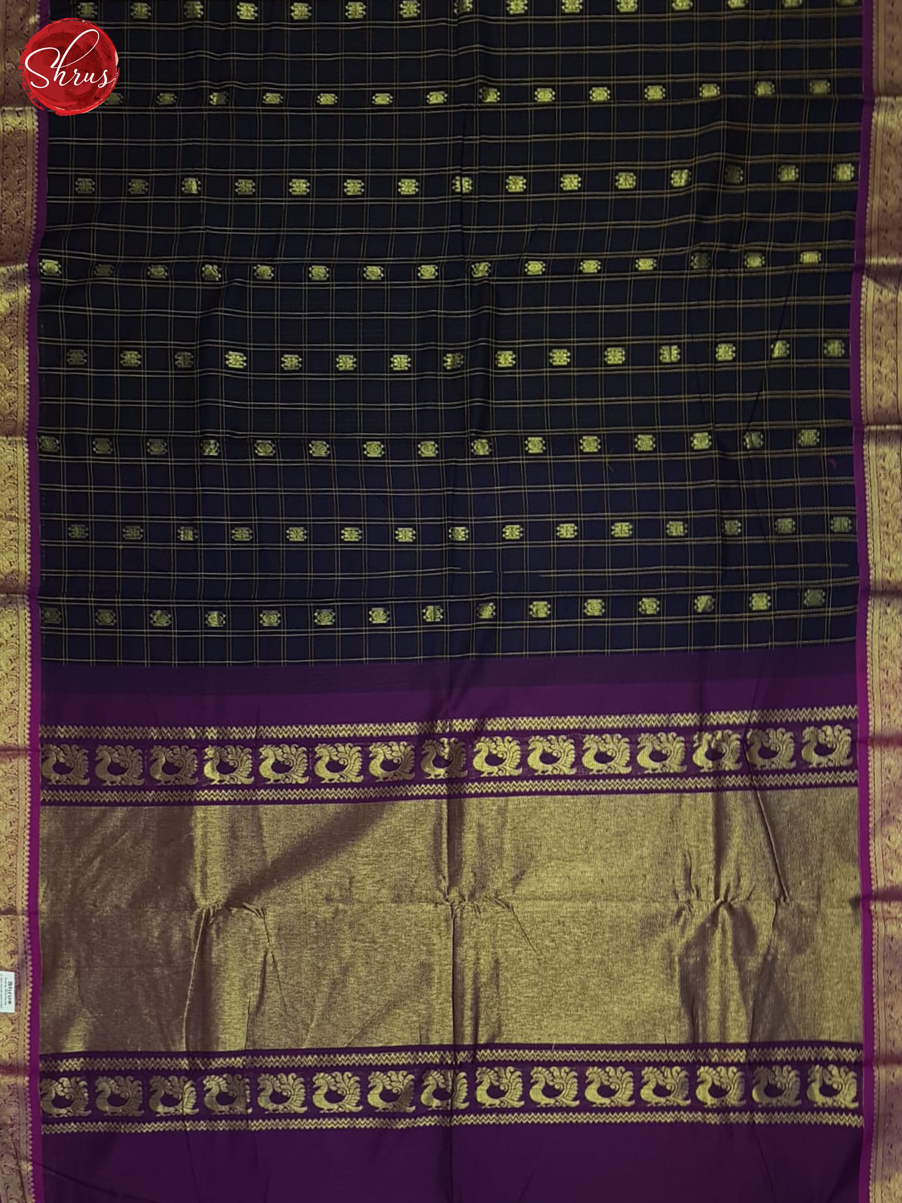 Blue & Purple - Kanchi Cotton Saree - Shop on ShrusEternity.com