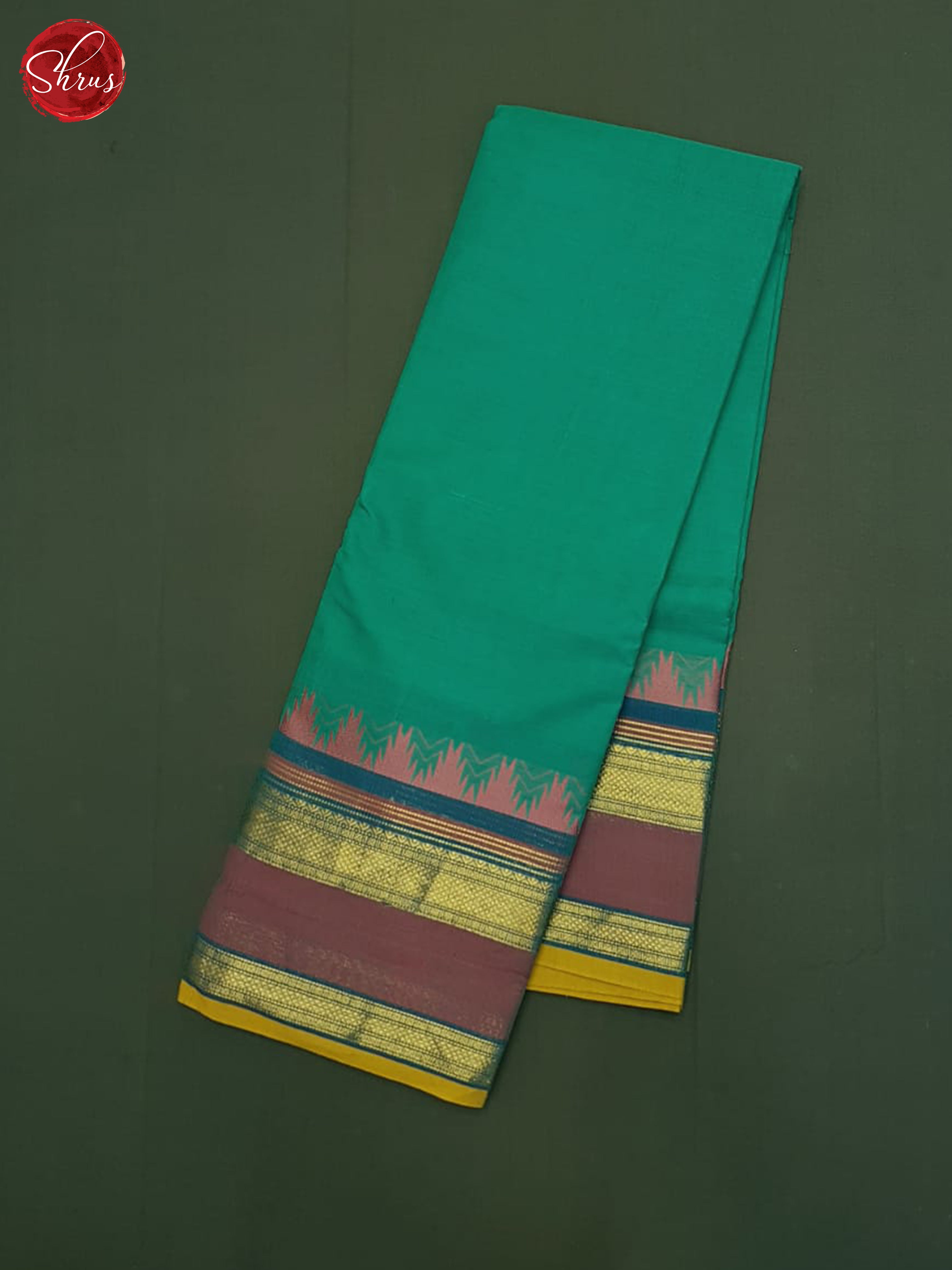Teal Green & Wine - Chettinad Cotton Saree - Shop on ShrusEternity.com