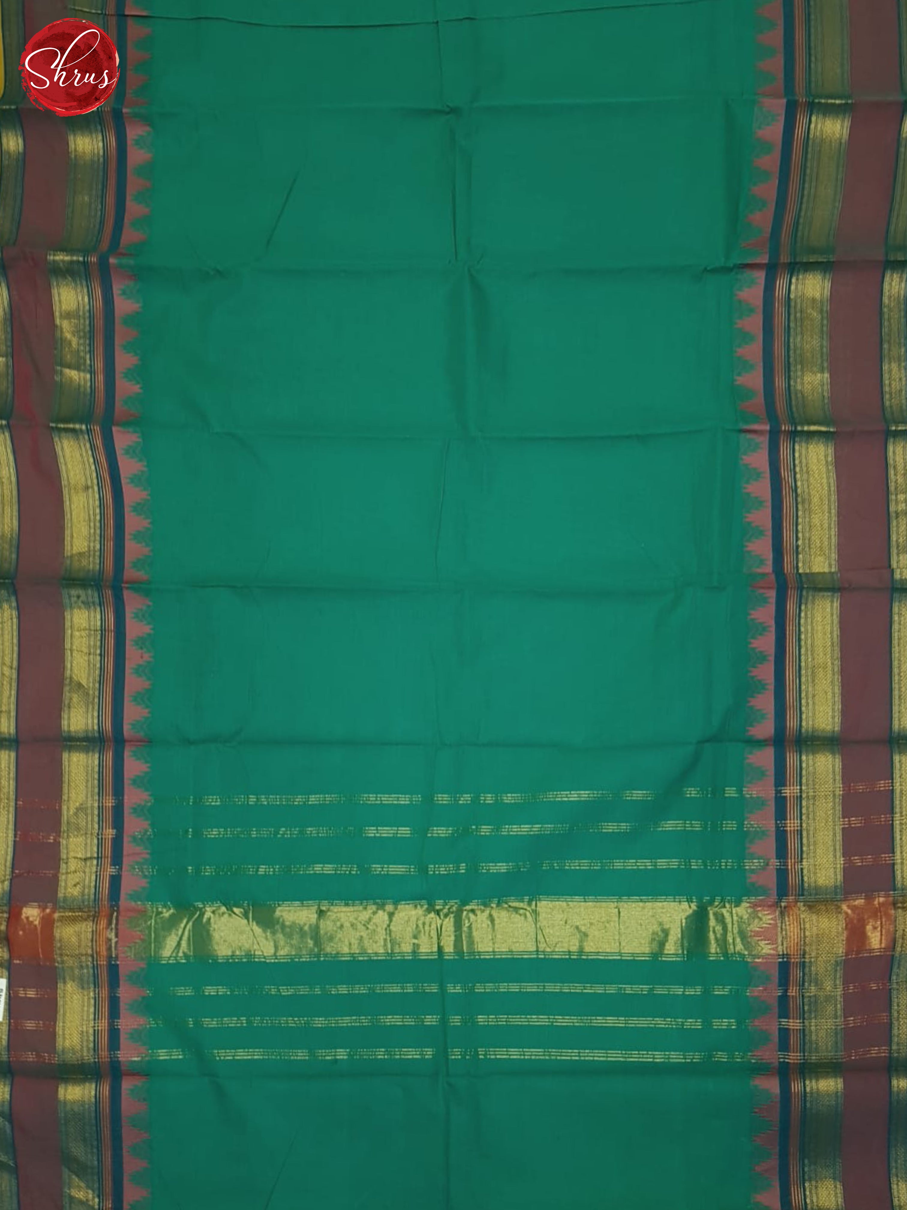 Teal Green & Wine - Chettinad Cotton Saree - Shop on ShrusEternity.com