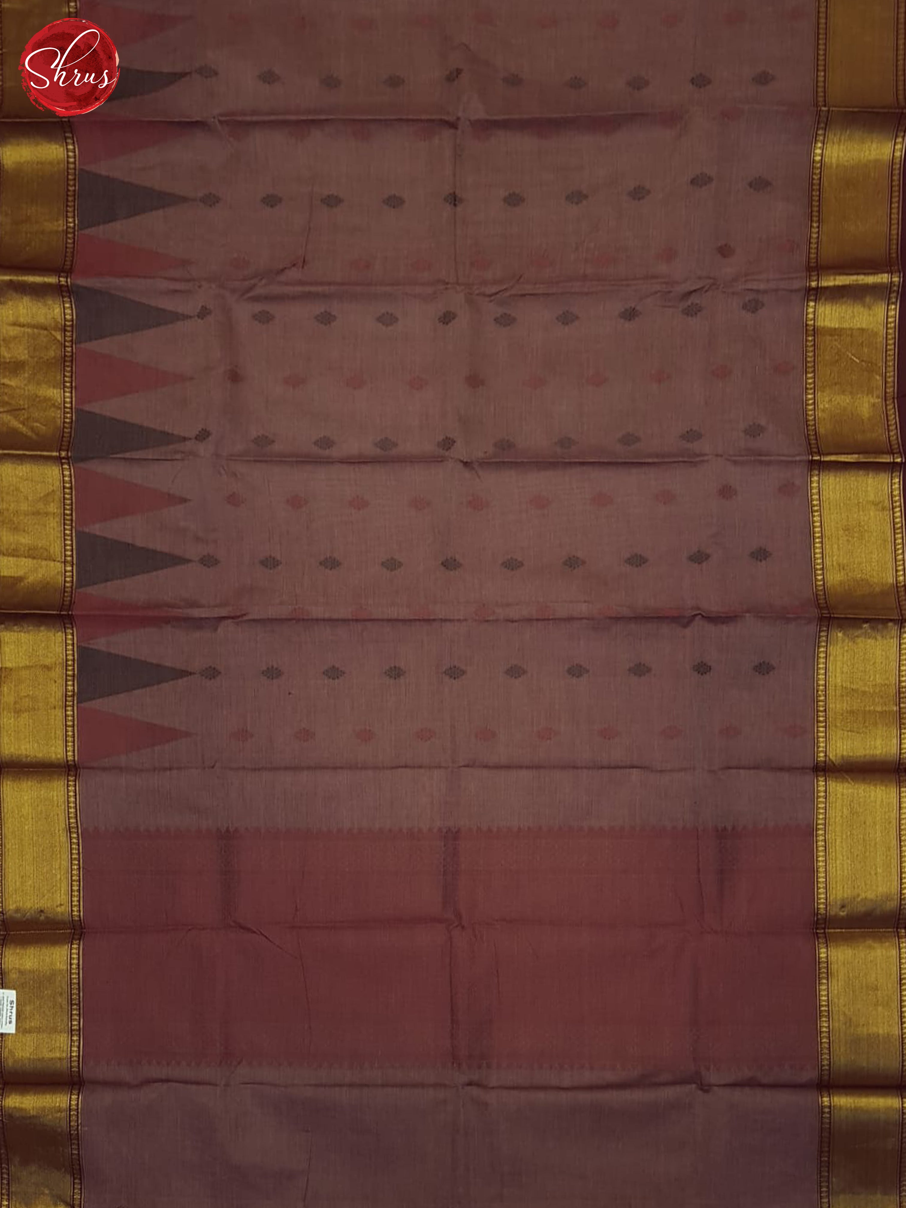 Dusty Wine & Maroon - Chettinad Cotton Saree - Shop on ShrusEternity.com