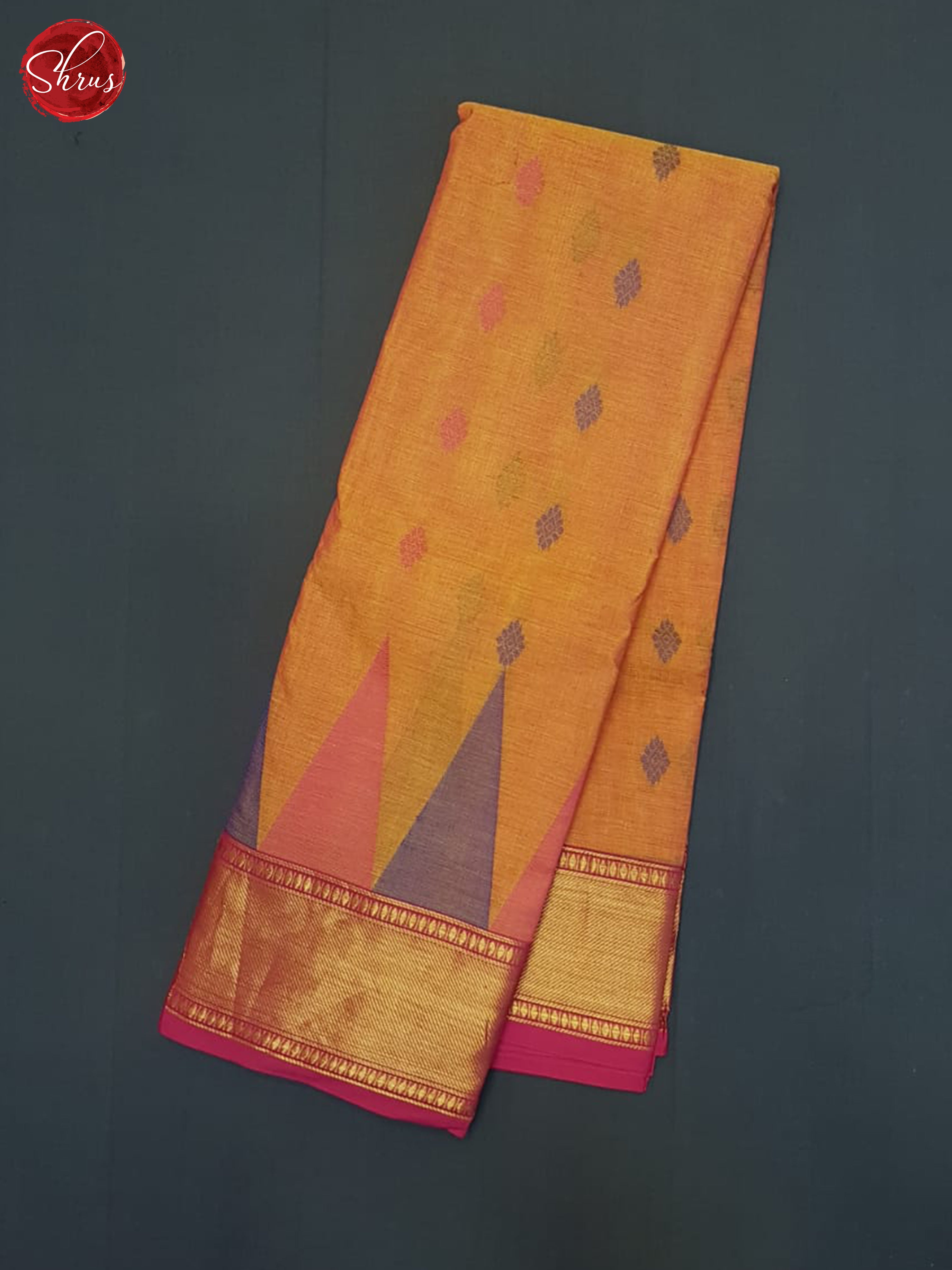 Orange & Pink- Chettinad Cotton Saree - Shop on ShrusEternity.com