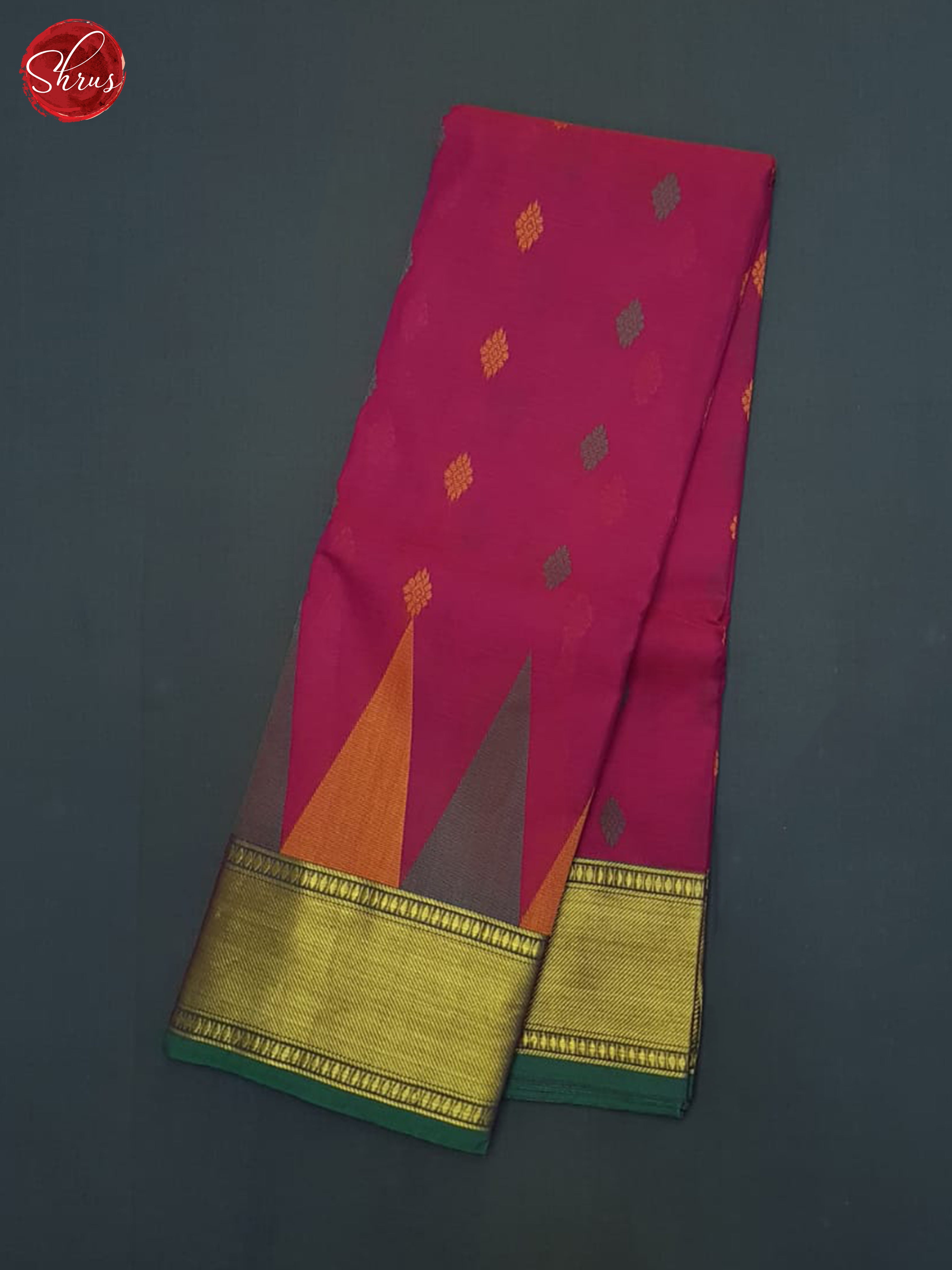 Pink & Green- Kanchi Cotton Saree - Shop on ShrusEternity.com