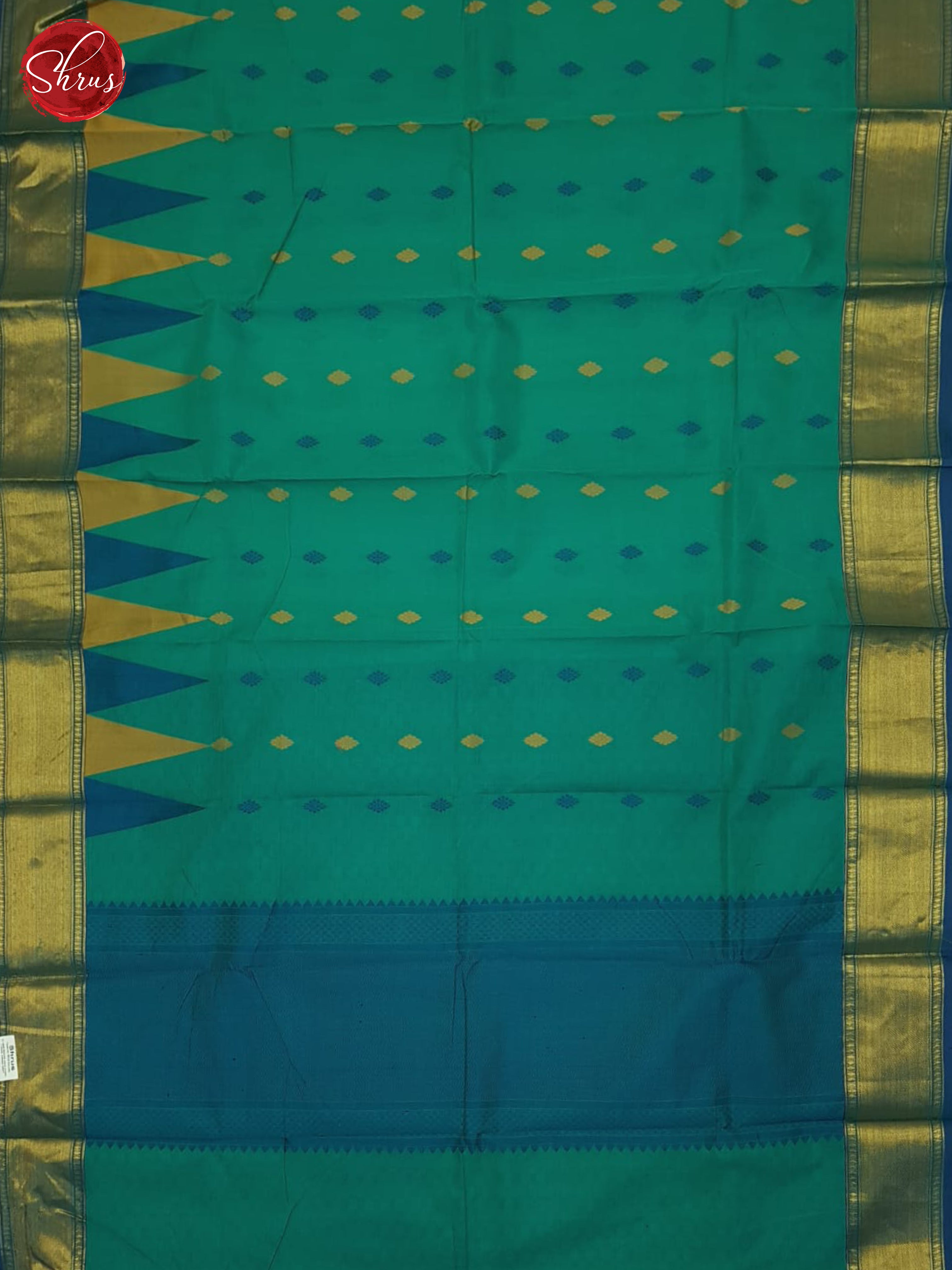 Green & Blue - Kanchi Cotton Saree - Shop on ShrusEternity.com
