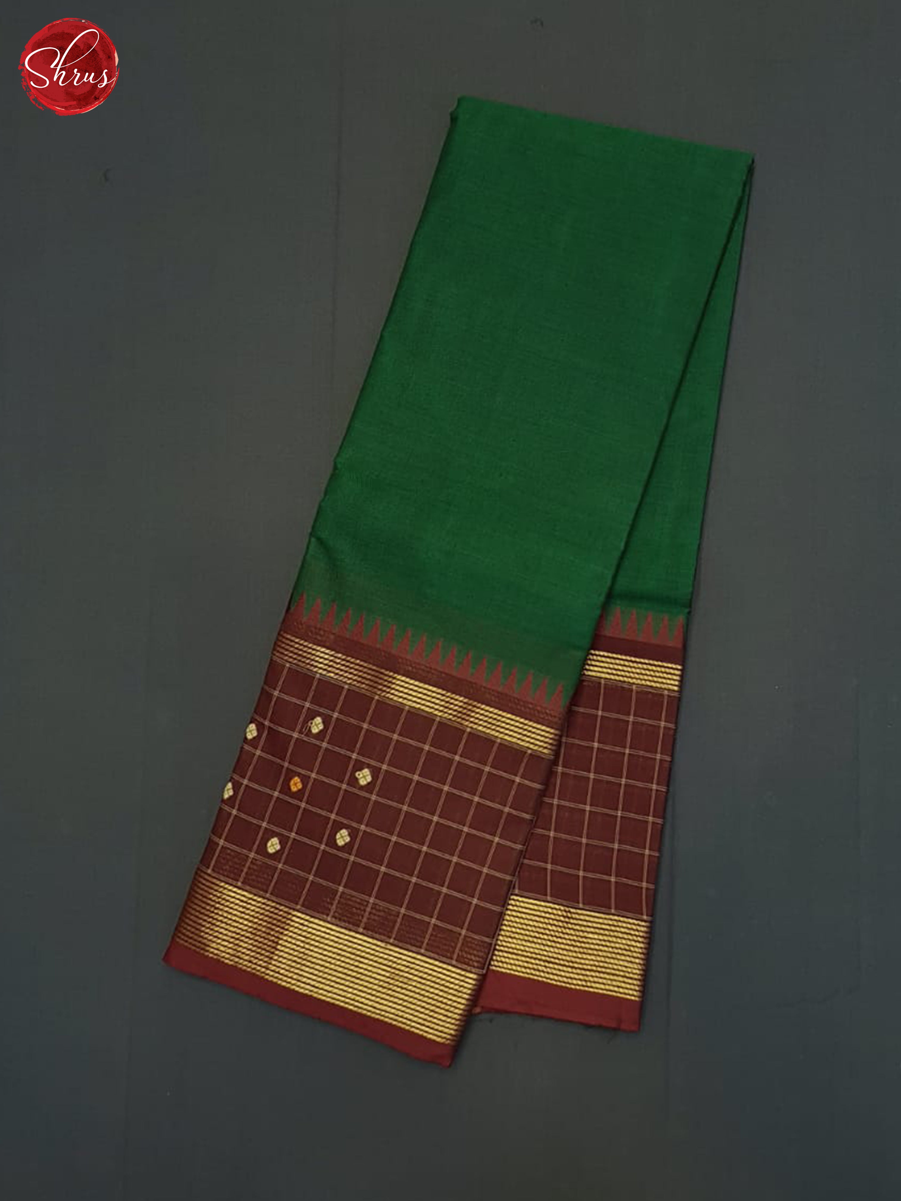 Green & Brown- Chettinad Cotton Saree - Shop on ShrusEternity.com