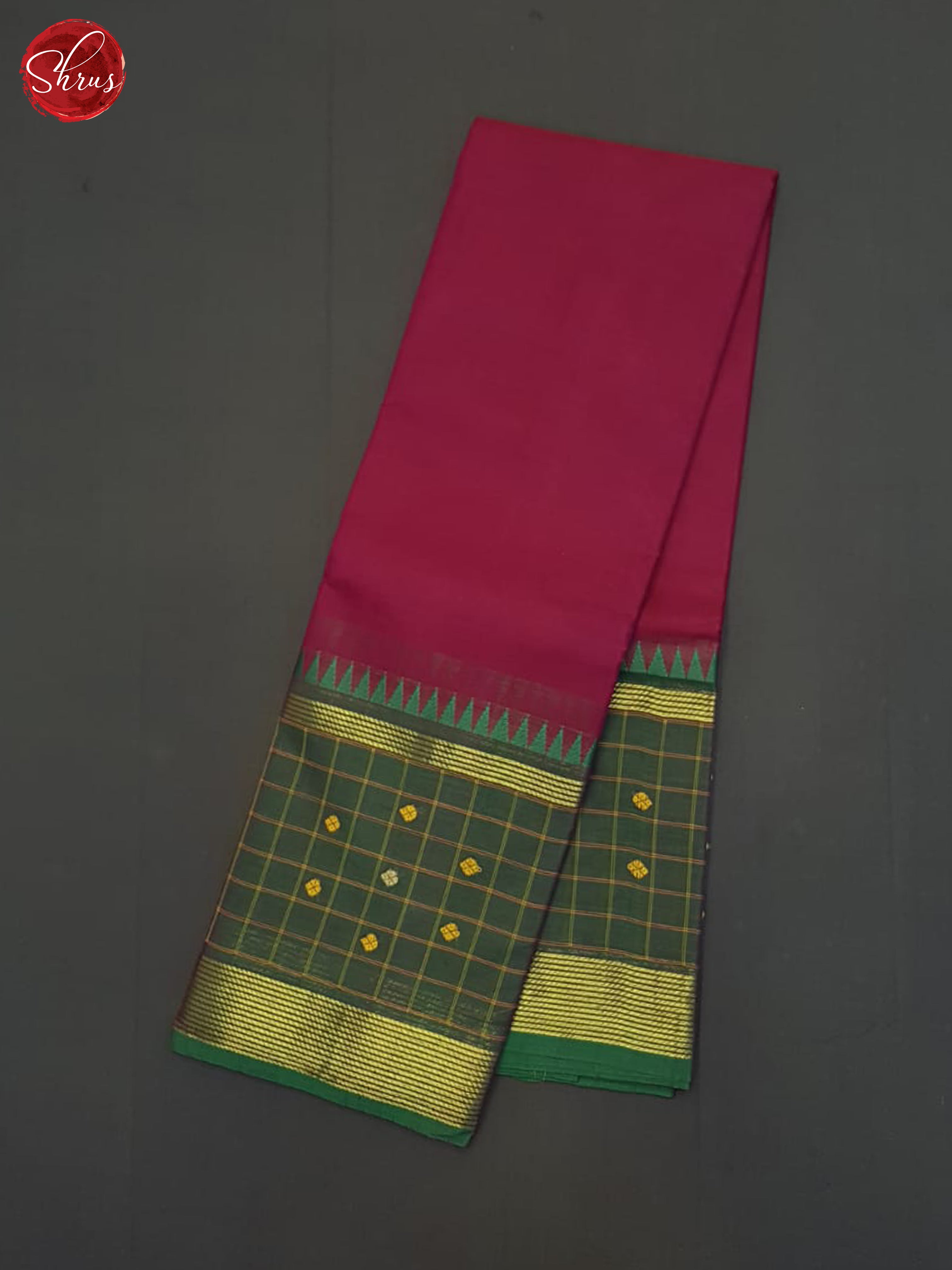 Pink & Green - Chettinad Cotton Saree - Shop on ShrusEternity.com