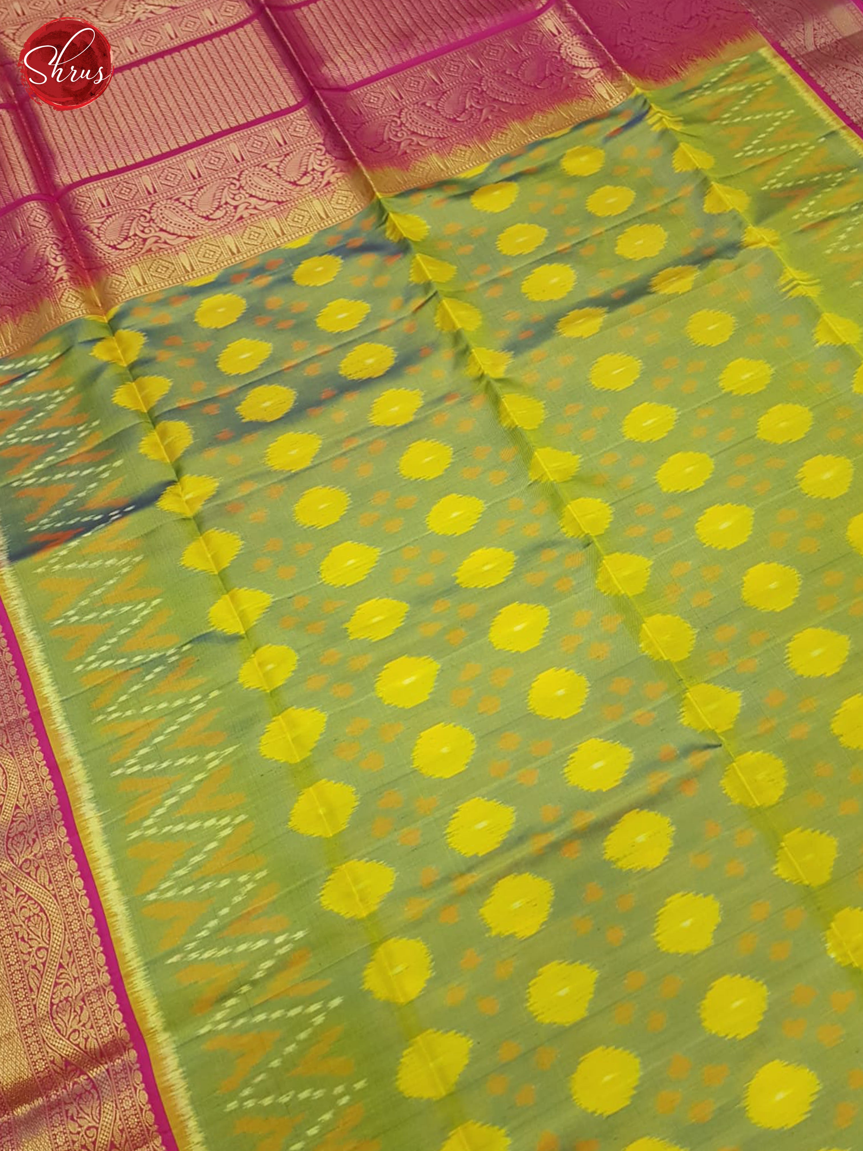 Green & Pink- Soft Silk Saree - Shop on ShrusEternity.com